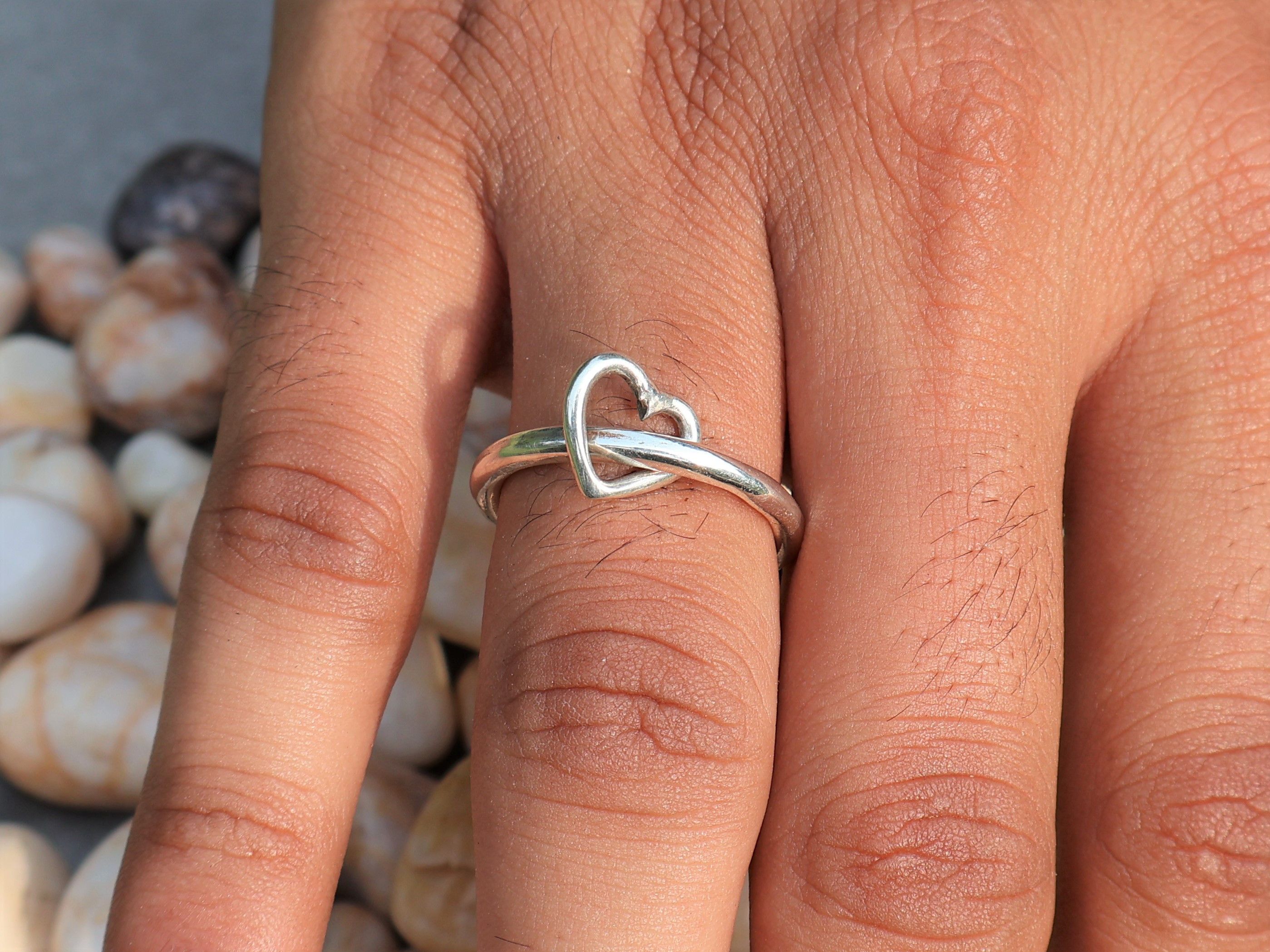 Handmade Heart Spinner Ring, 925 Silver Band, Handmade Women Jewelry Size ONE SIZE - 3 Thumbnail