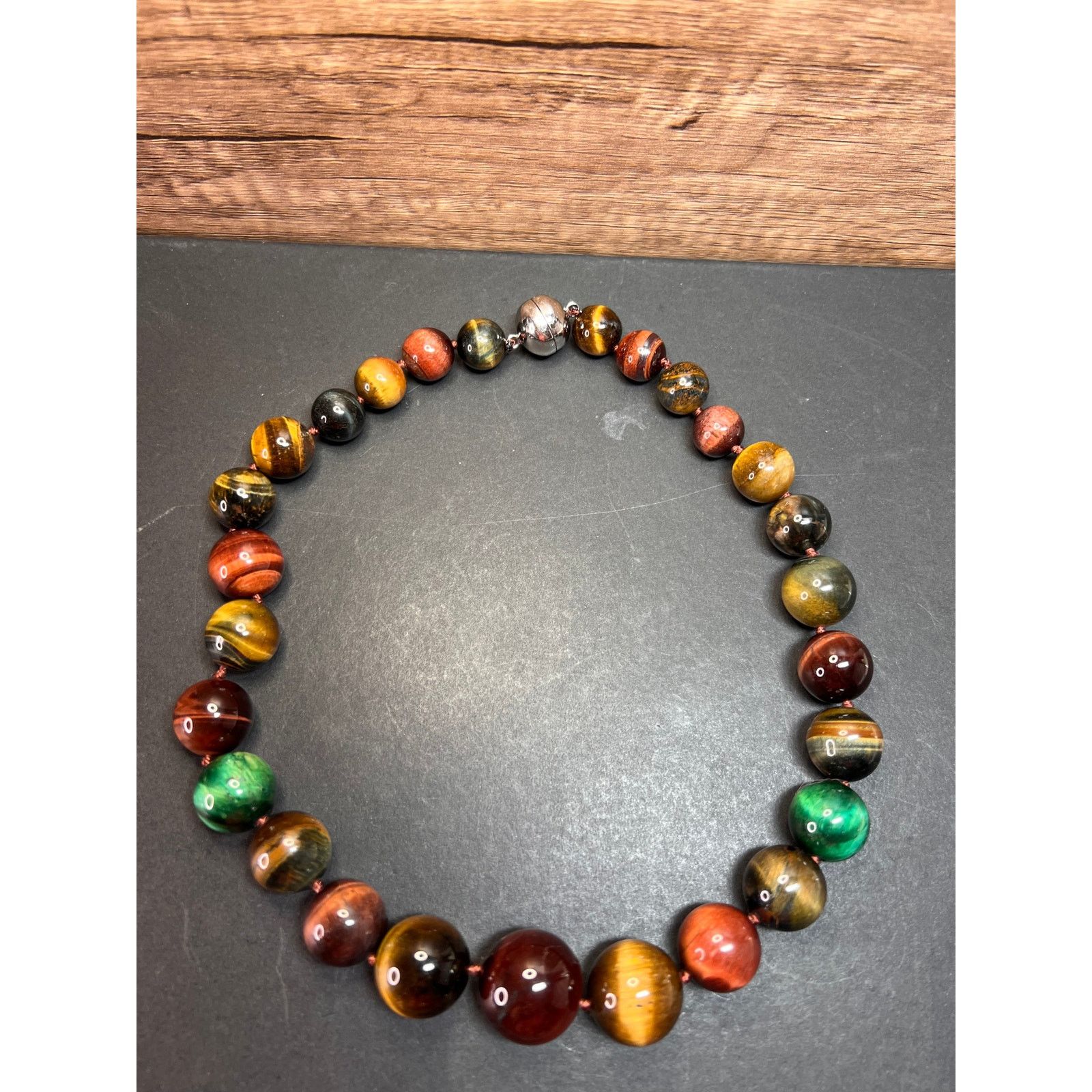 Other Multi color tiger eye graduated necklace with 925 clasp Size ONE SIZE - 12 Thumbnail