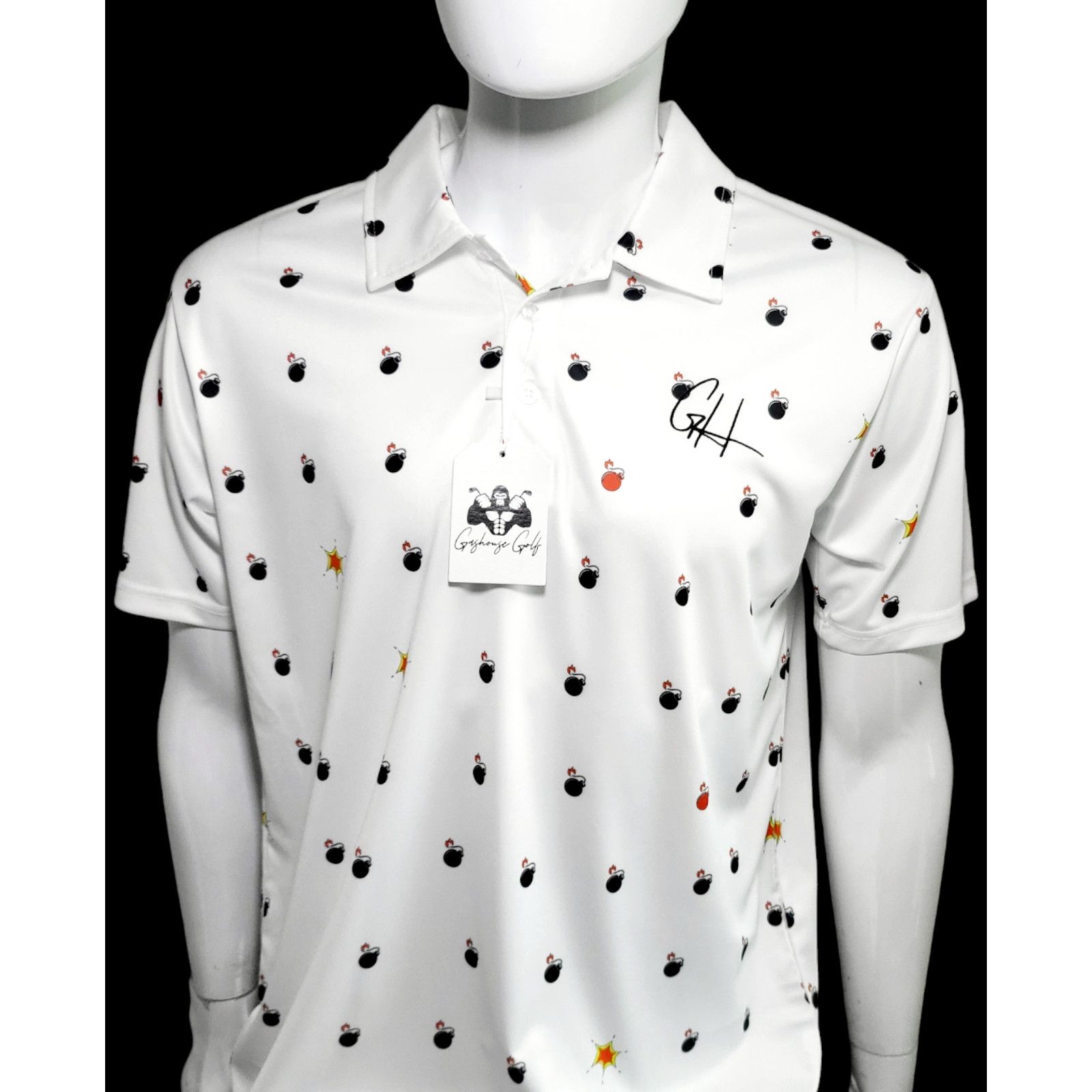 Other NWT GASHOUSE GOLF Bombs Away Performance Polo White Size L Size US L / EU 52-54 / 3 - 1 Thumbnail
