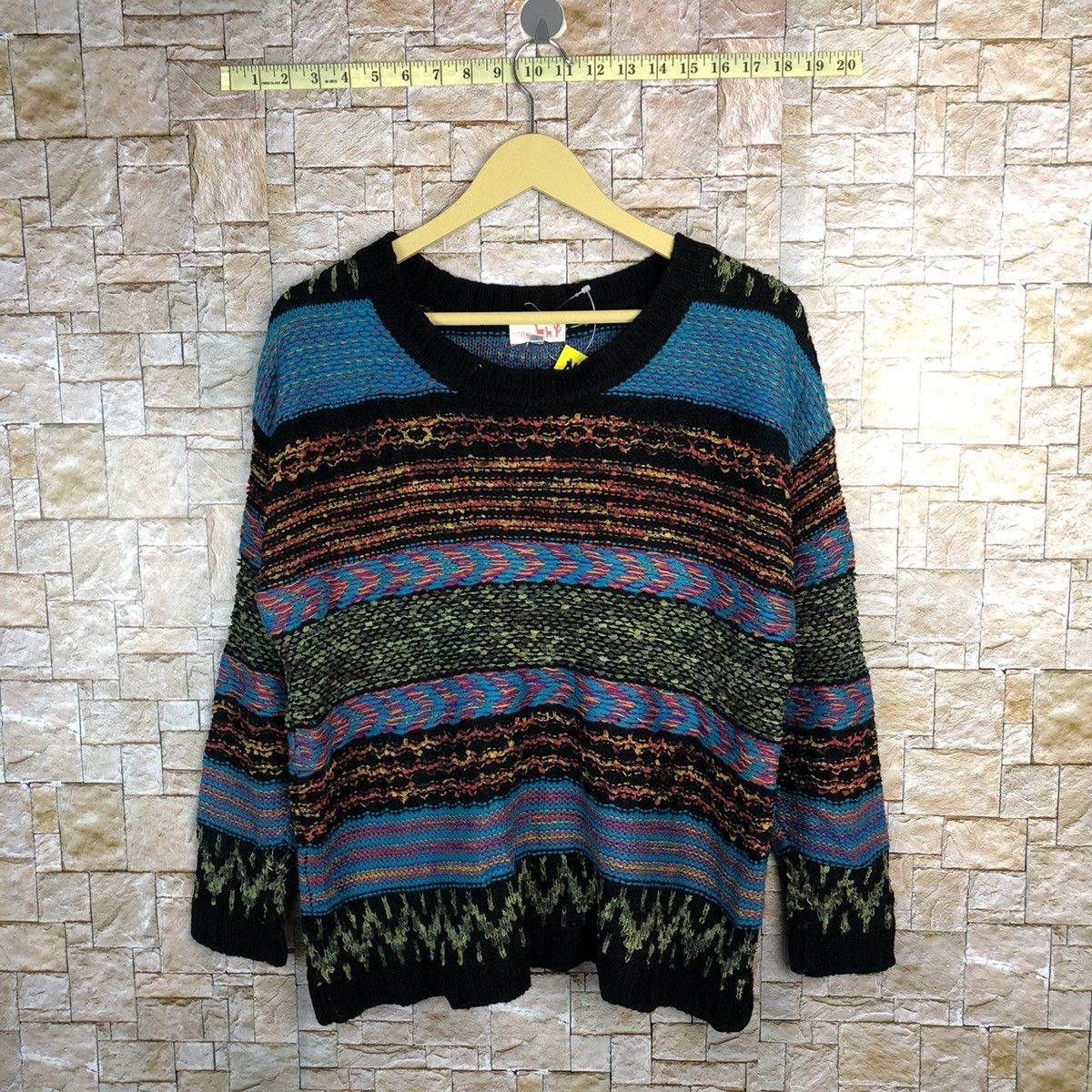 Japanese Brand Titi Caca stripe art vintage Blue Knitwear sweatshirt #A417 Size L / US 10 / IT 46 - 1 Thumbnail
