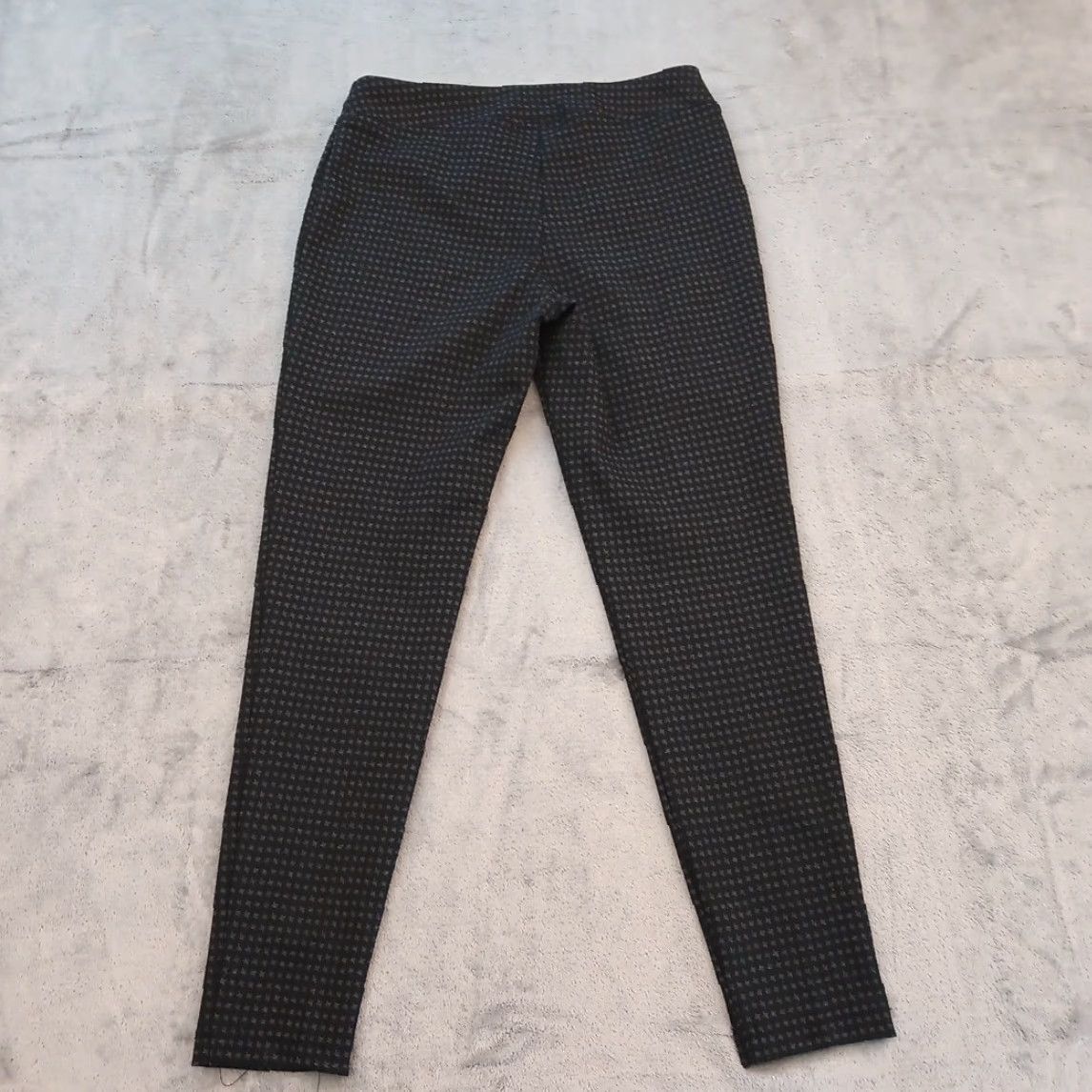 Vintage Zac & Rachel Ankle Pants Womens PS Petite Gray Black Geometric Pull On 28 Inseam 26.5 in Tapered Stretch Polyester Blend Size 28" / US 6 / IT 42 - 5 Thumbnail