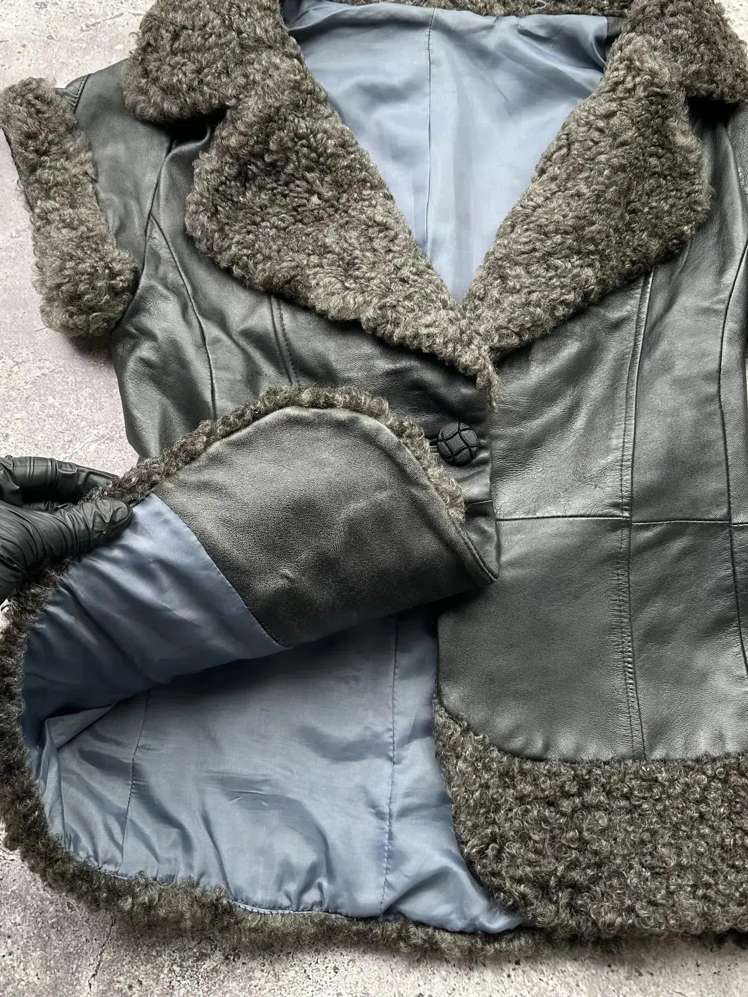 Genuine Leather Vintage Real Sheepskin/Leather Vest C95(V73) Size M / US 6-8 / IT 42-44 - 4 Thumbnail