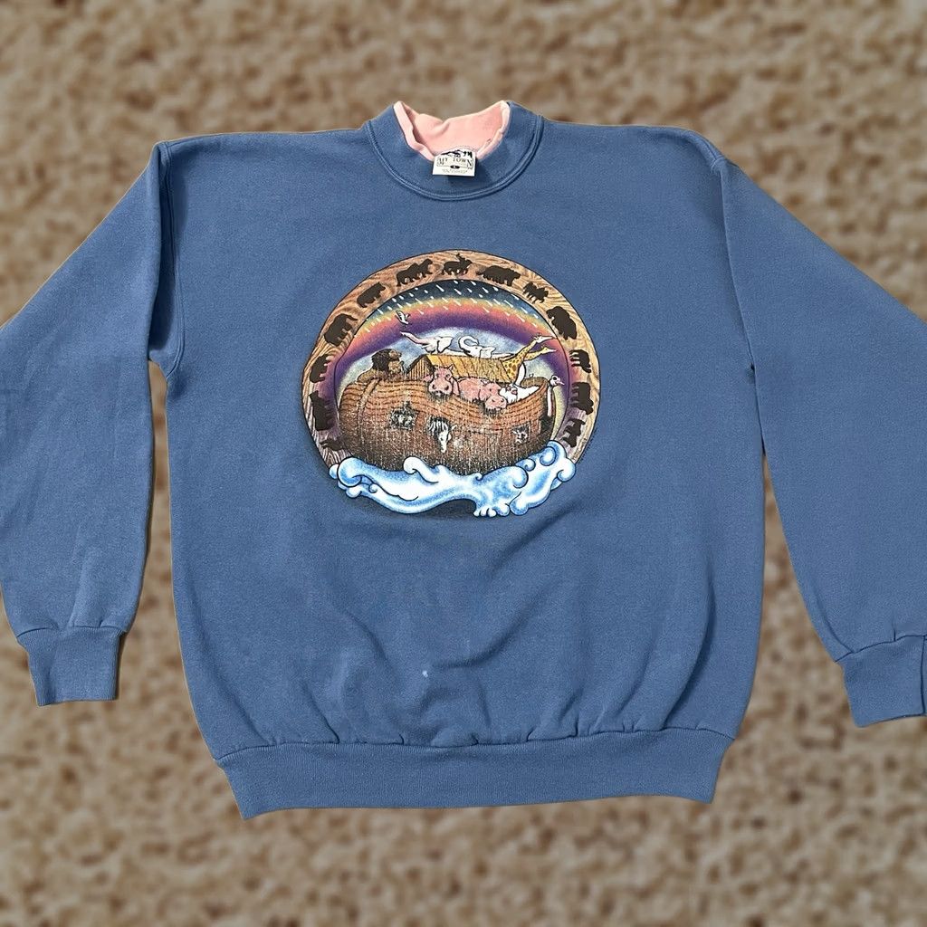 Noah VINTAGE My Town Sweatshirt Shirt Adults Large Blue Graphic Print 90s Y2K USA Mens Size US L / EU 52-54 / 3 - 1 Thumbnail