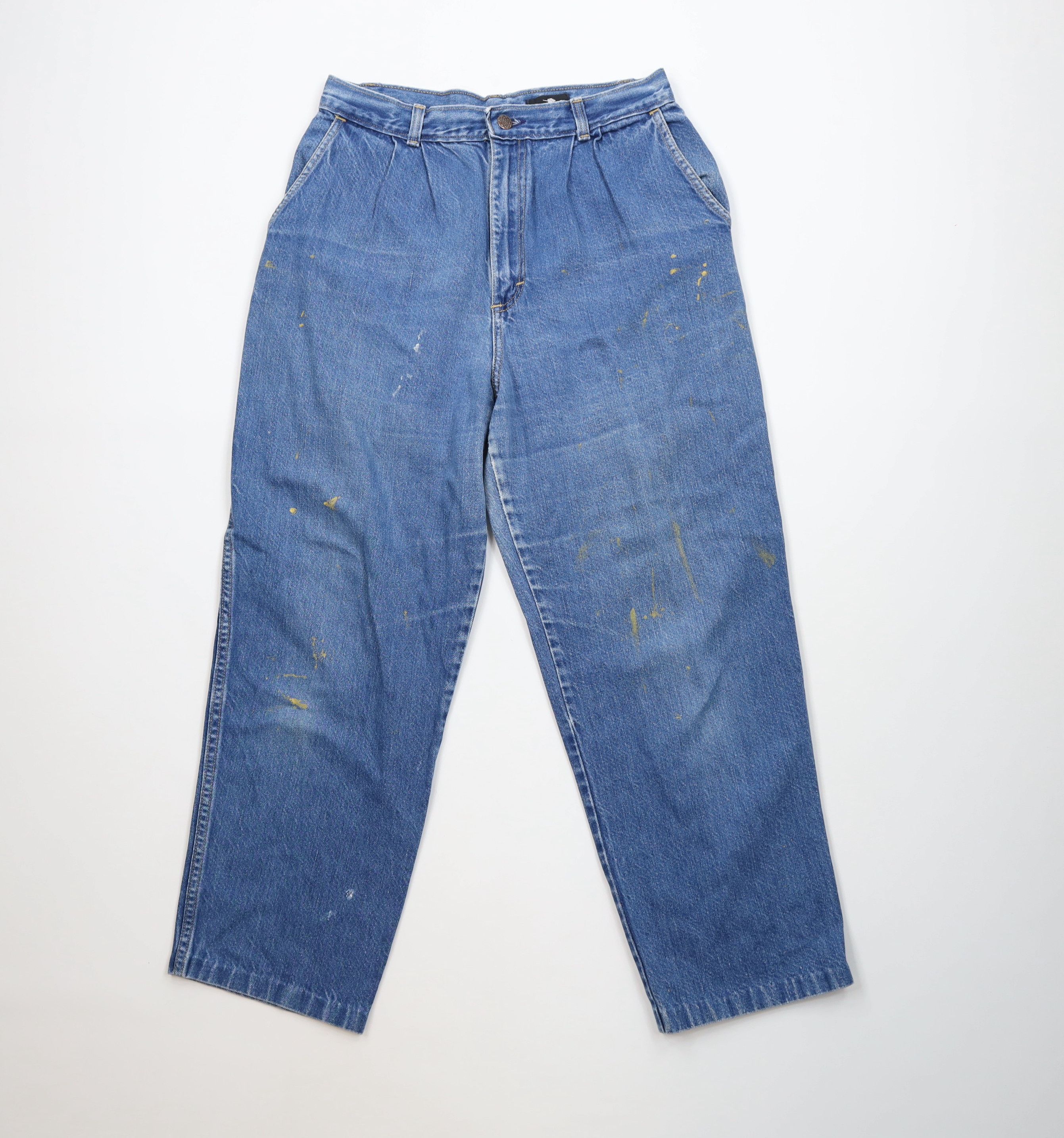 Vintage Vintage 70s Streetwear Pleated High Waisted Denim Jeans USA Size 36" / US 14 / IT 50 - 1 Thumbnail