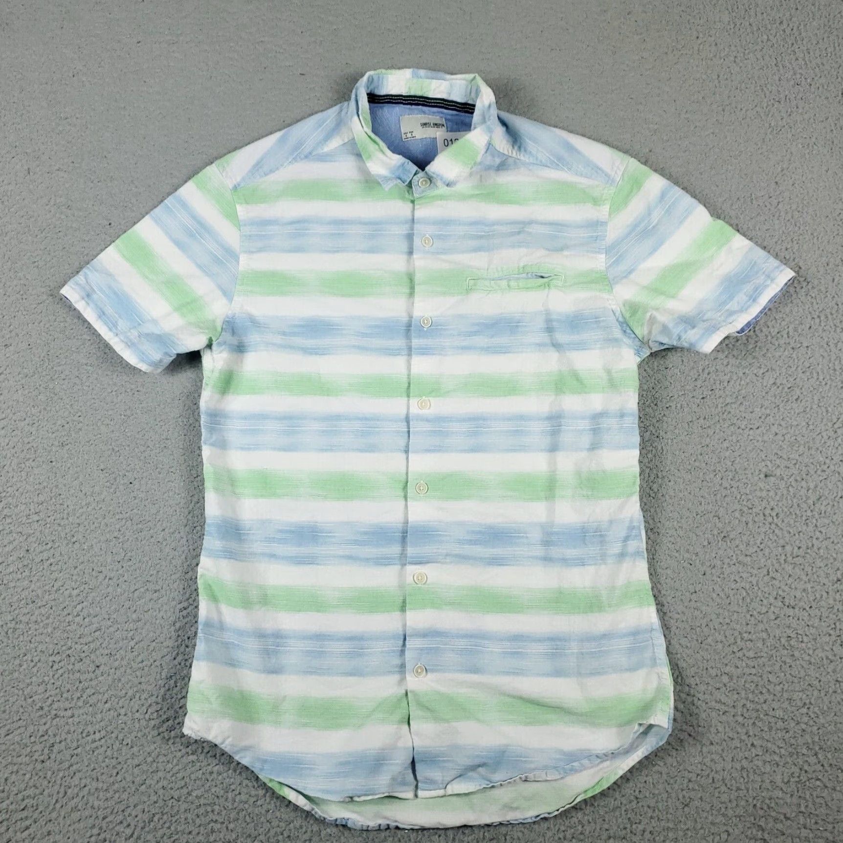 Vintage Sunrise Kingdom Blue Striped Button-Up Shirt Small Mens Short Sleeve Casual Classic Size US S / EU 44-46 / 1 - 2 Thumbnail