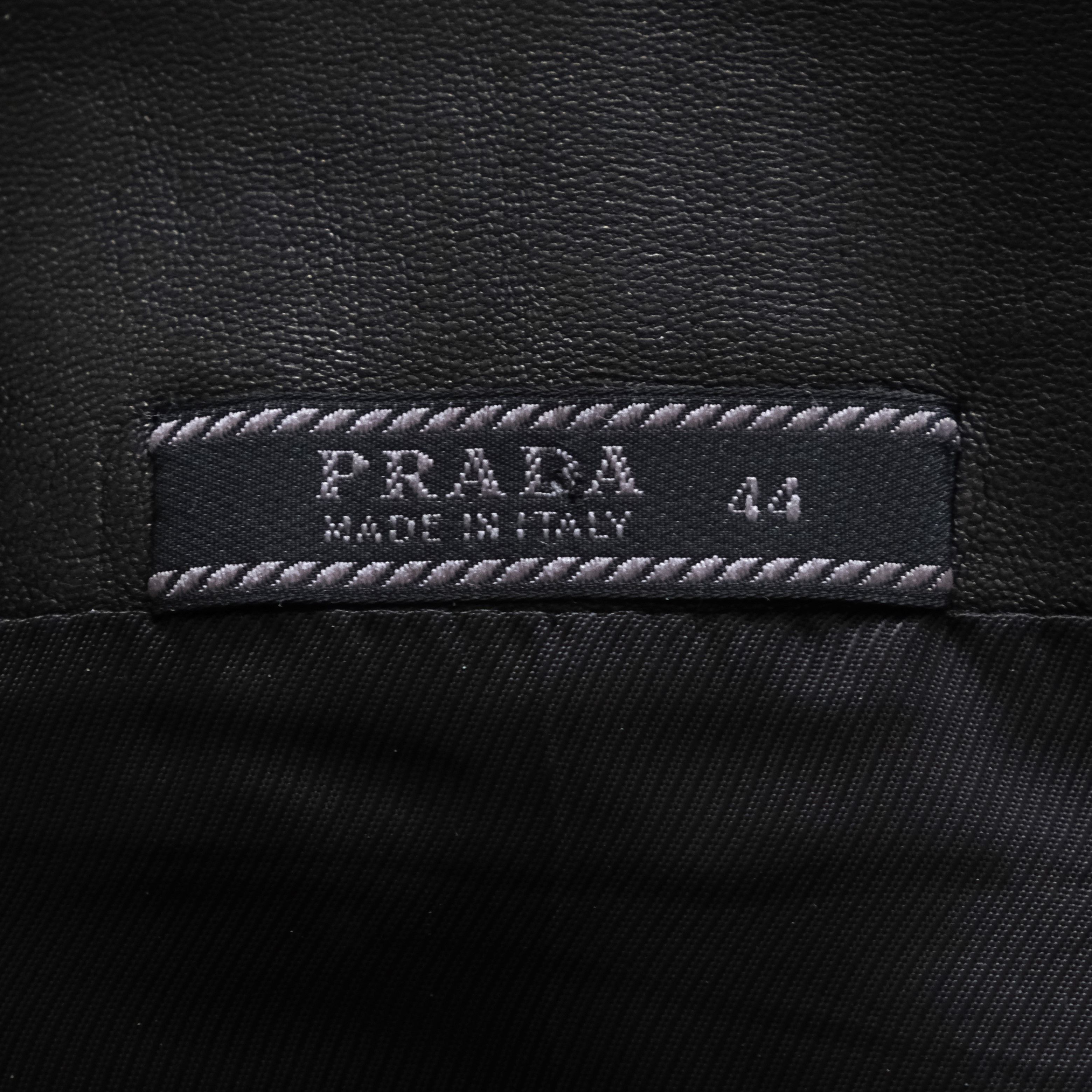 Prada Belted Leather Mini Skirt Size 30" / US 8 / IT 44 - 4 Thumbnail