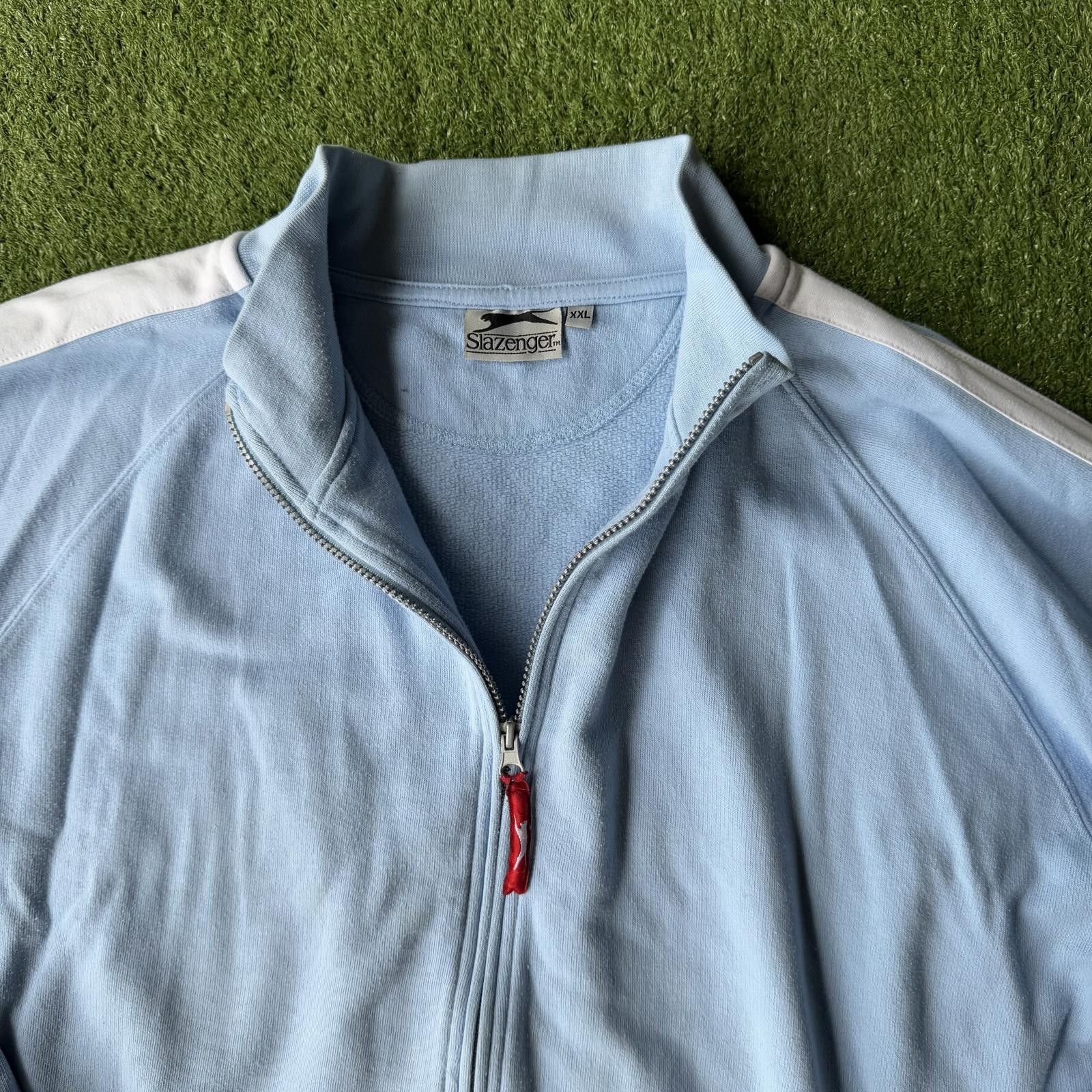 Designer Slazenger Retro Baby Blue Track Jacket Size ONE SIZE - 2 Thumbnail