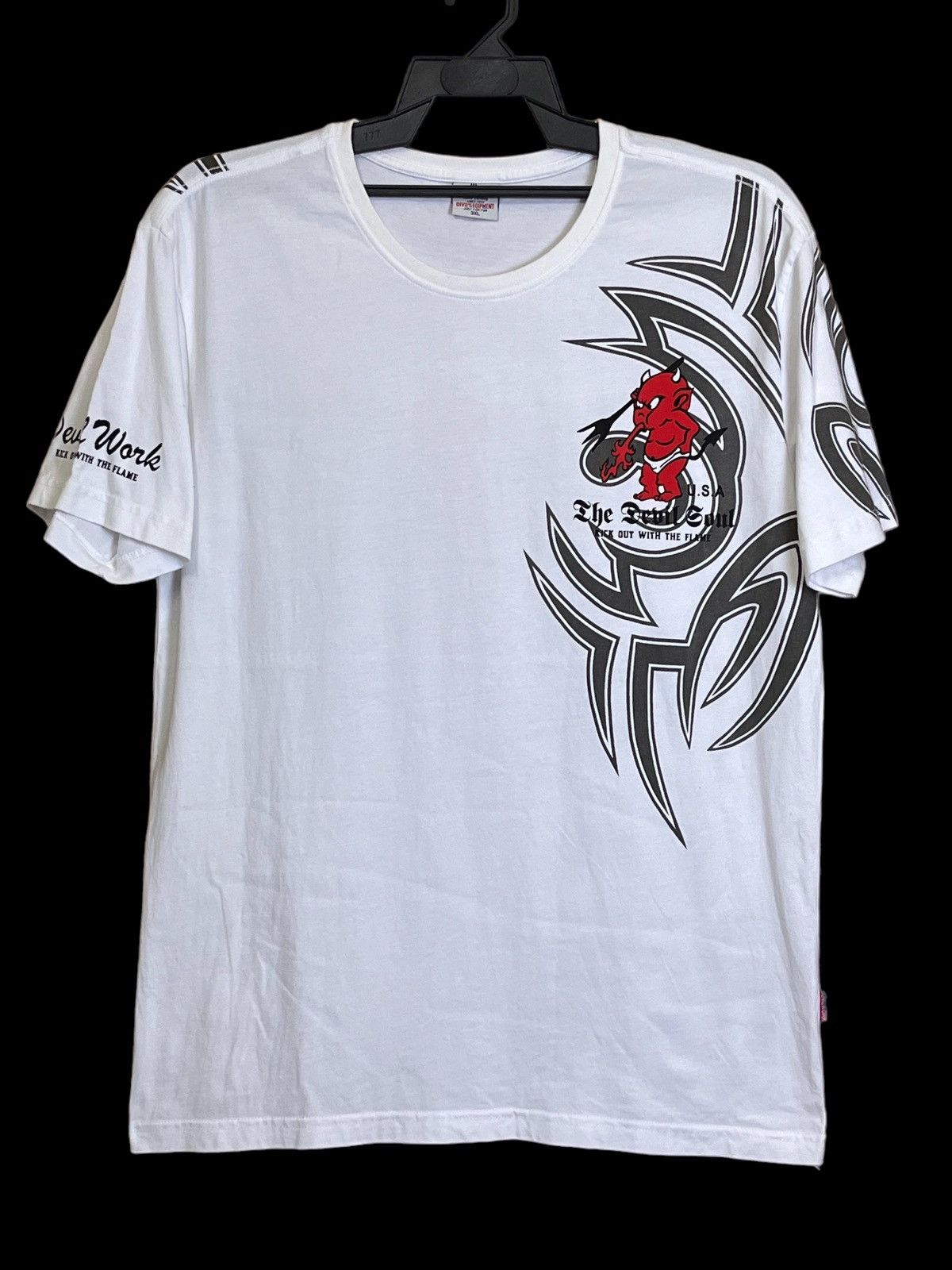 Devilock ICONIC🔥DEVILWORK KICK OUT WITH THE FLAME RED DEVIL T SHIRT Size US L / EU 52-54 / 3 - 2 Thumbnail