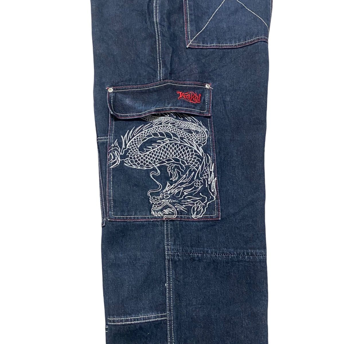 Vintage Vintage BRASS HITHER Denim Baggy Flame Dragon Jeans Size US 36 / EU 52 - 5 Thumbnail