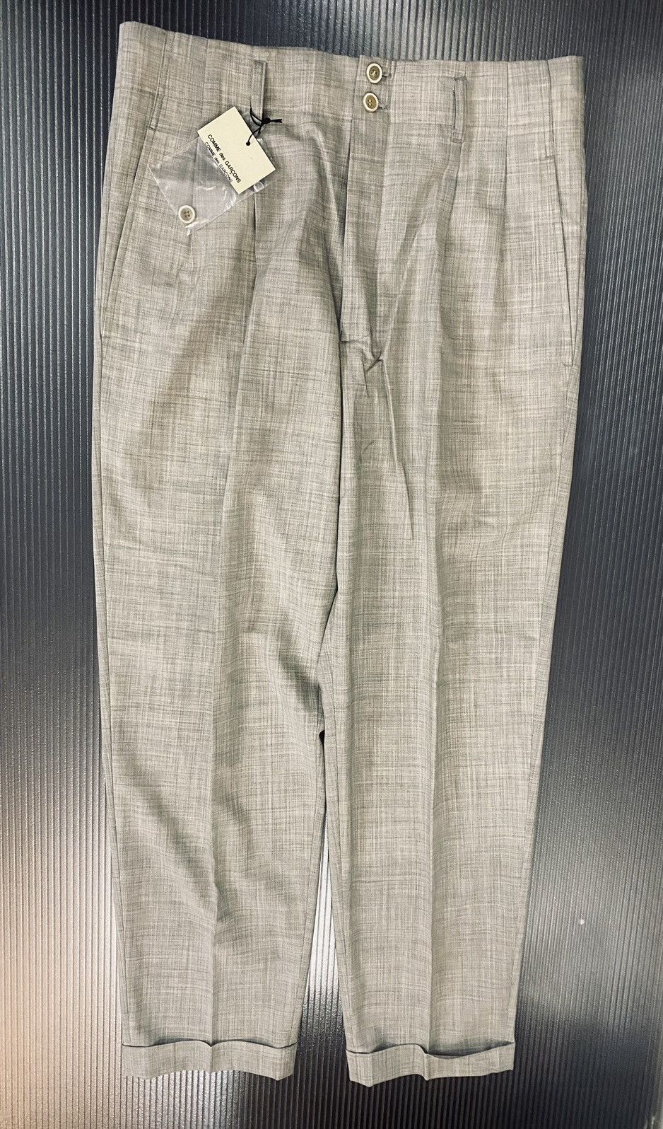 Comme des Garcons Comme Des Garçons 🇮🇹 grey wool pleated dc slacks M NWT Size US 32 / EU 48 - 1 Thumbnail