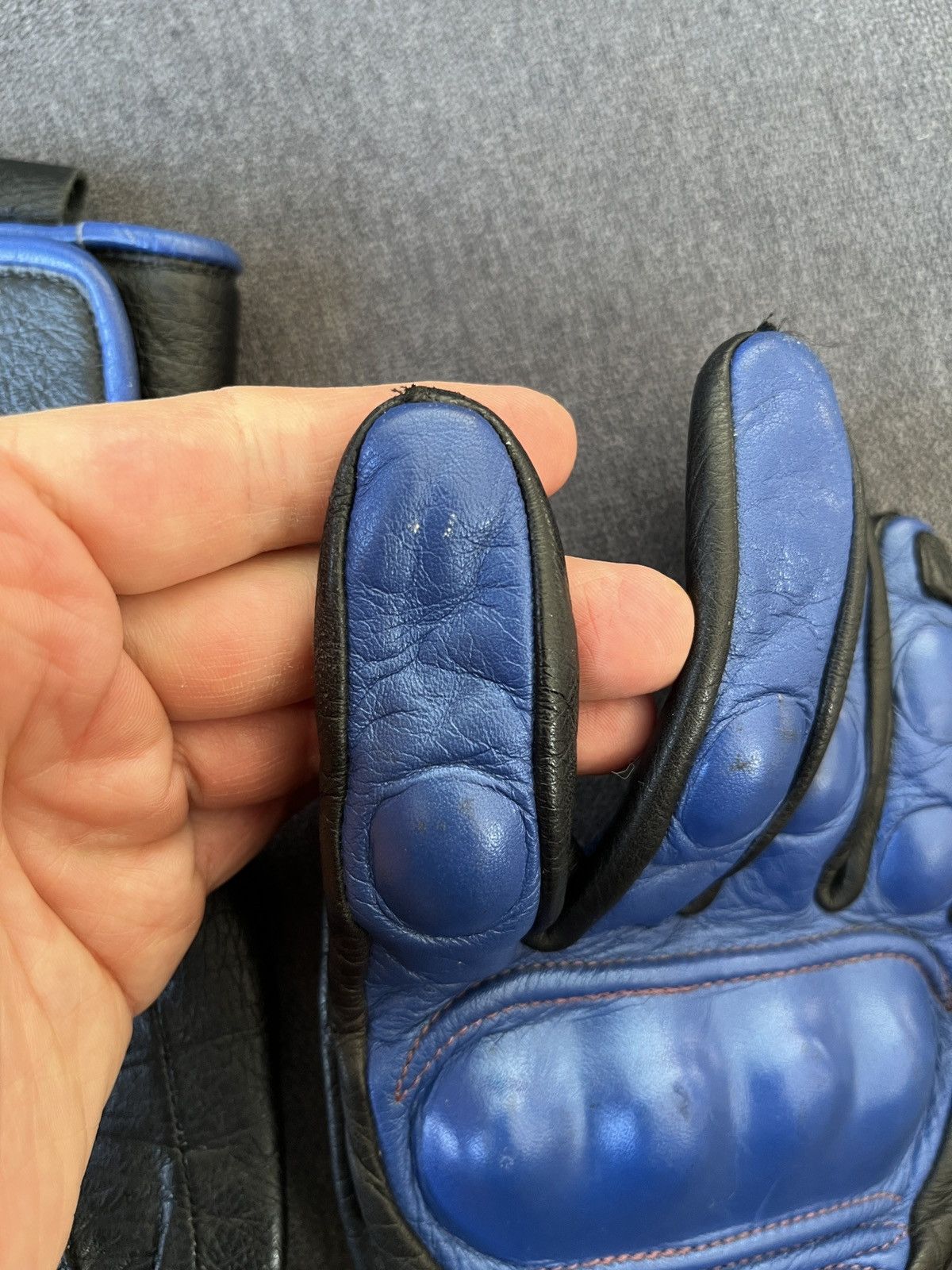 Dainese Dainese Blue Leather Moto Protective Biker Gloves Size ONE SIZE - 4 Thumbnail
