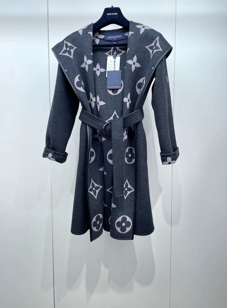Louis Vuitton Louis Vuitton Long Coat with Logo Pattern- DMC Size US M / EU 48-50 / 2 - 1 Thumbnail