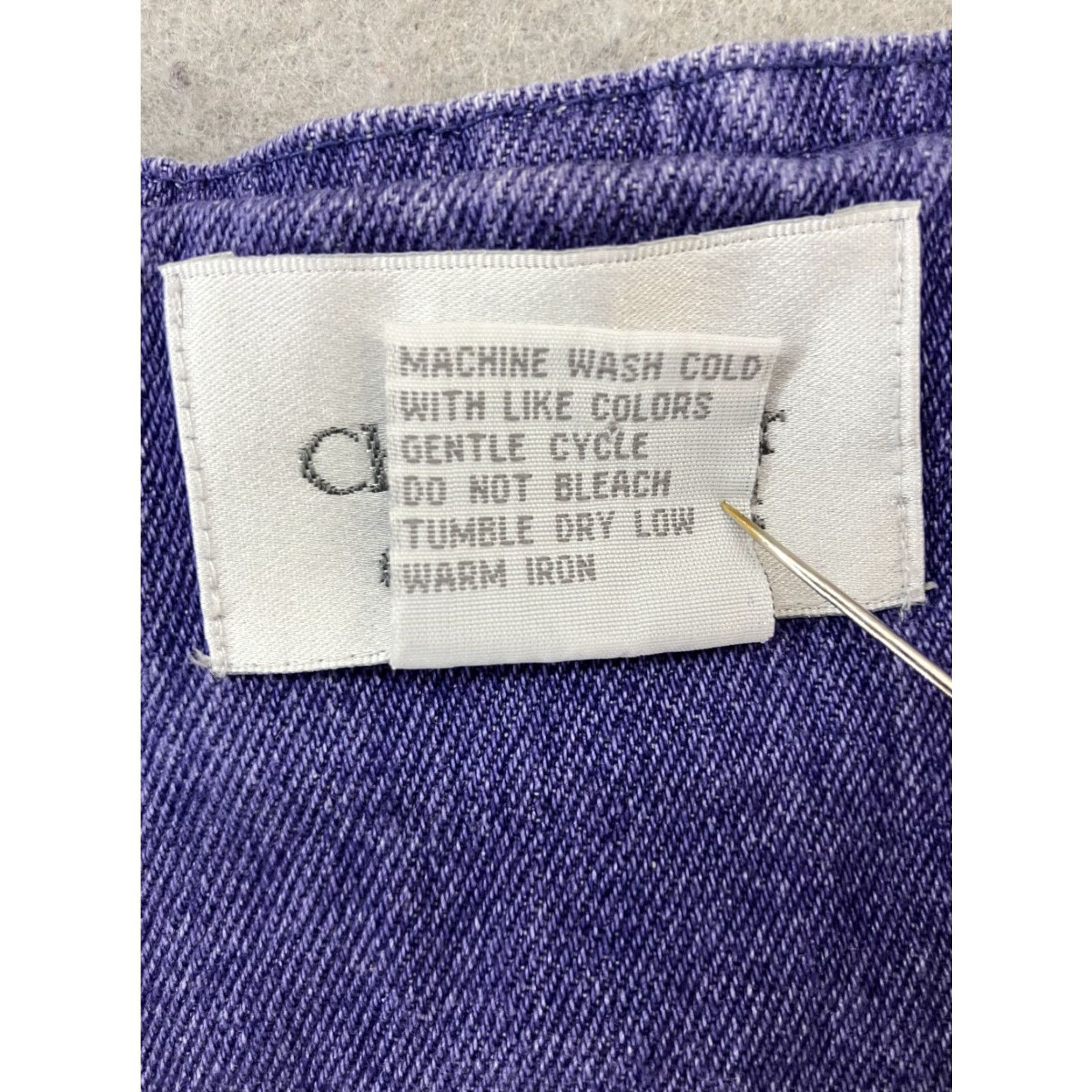 Vintage VINTAGE Christopher & Banks Overall Skirt Womens S Purple Casual Party 80s 90s Denim Slit Size 28" / US 6 / IT 42 - 3 Thumbnail