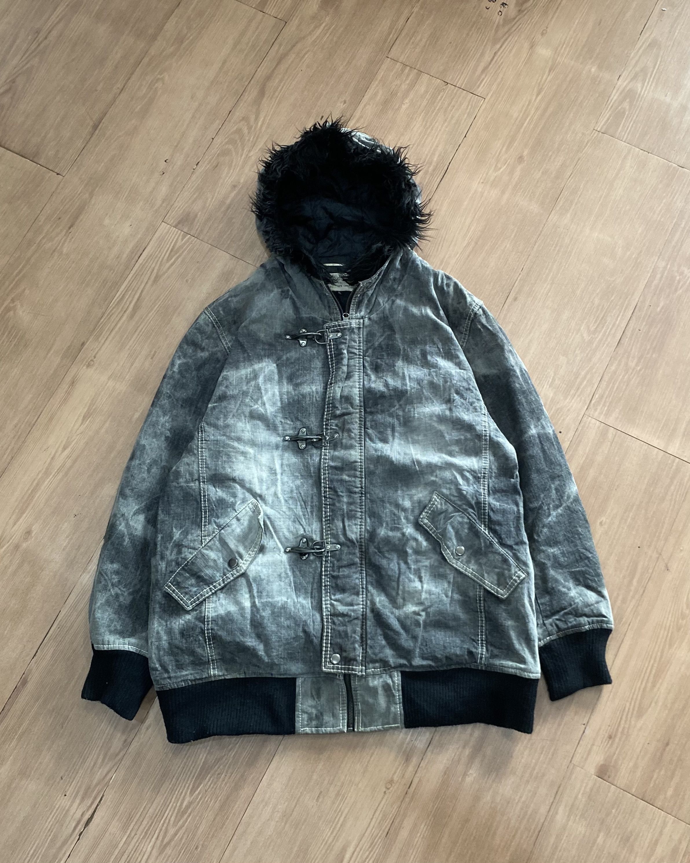 If Six Was Nine 2000s Blue s Washed Fur - Vkei Gothic Vibes Size US XL / EU 56 / 4 - 1 Thumbnail