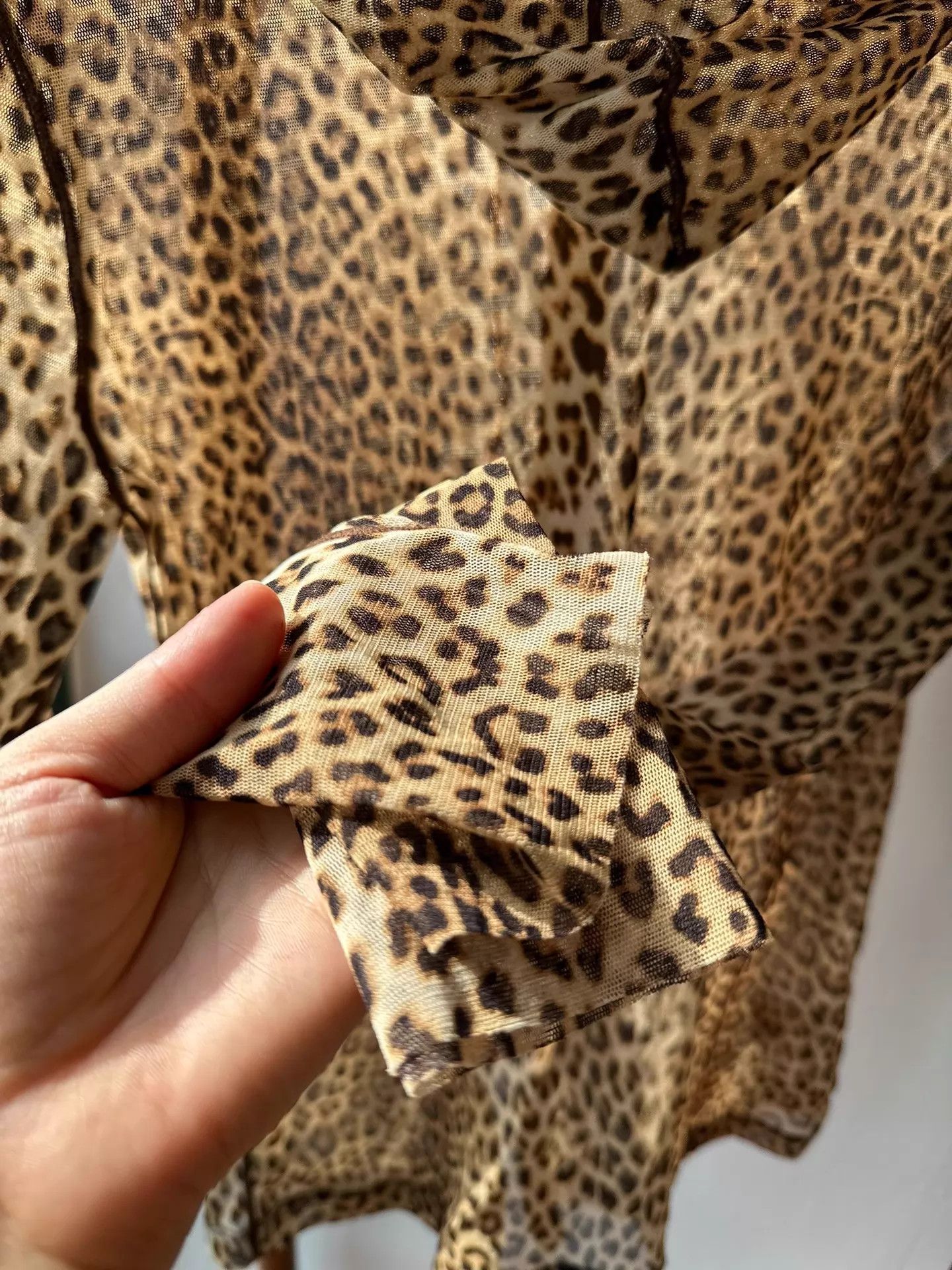 Jean Paul Gaultier JPG Leopard Print Mesh Hooded Double Zip Stretchy Jacket 40 Size S / US 4 / IT 40 - 5 Thumbnail