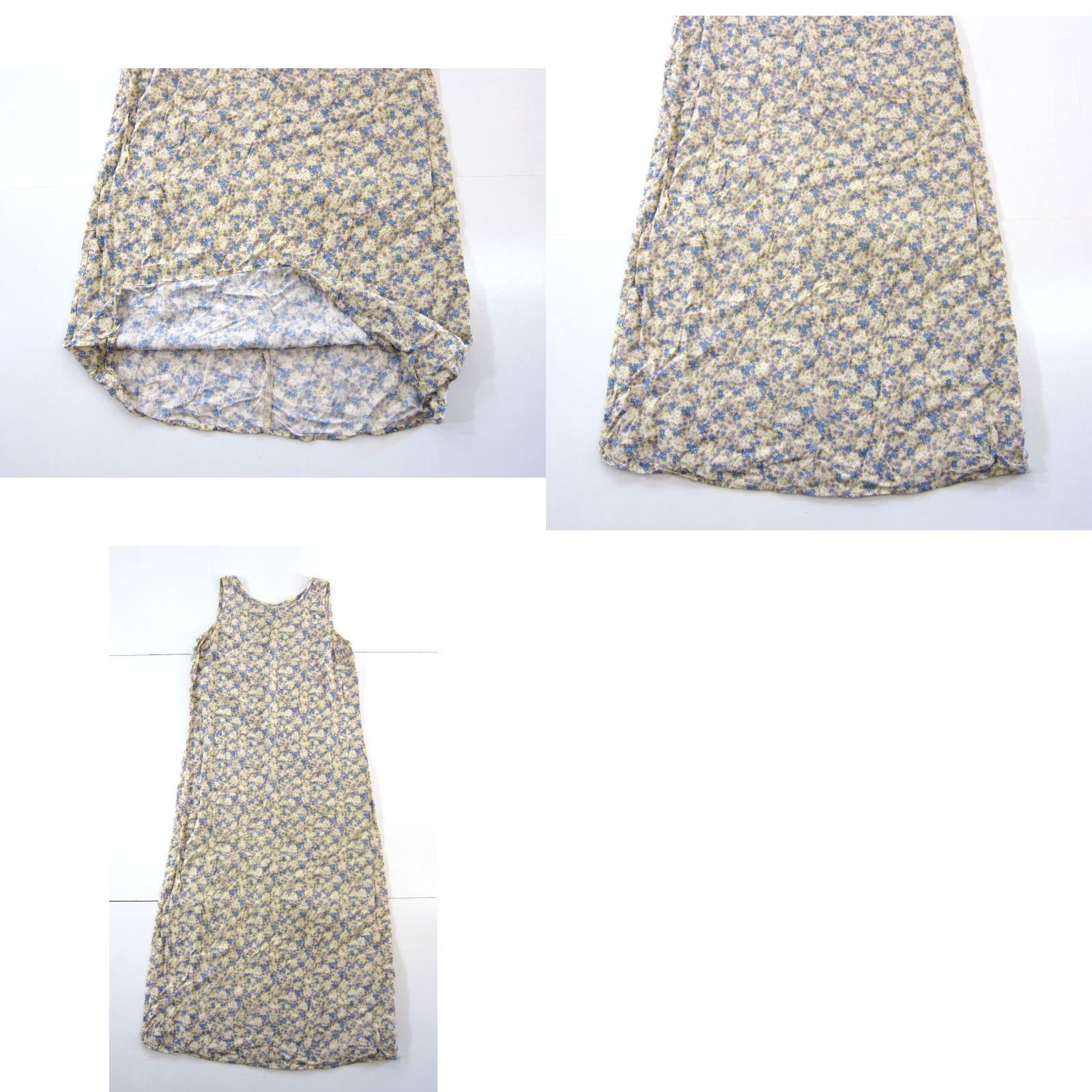 Vintage VINTAGE Ease Sport Maxi Dress Sleeveless Floral 100% Rayon Yellow Blue 6 Women Size M / US 6-8 / IT 42-44 - 8 Thumbnail
