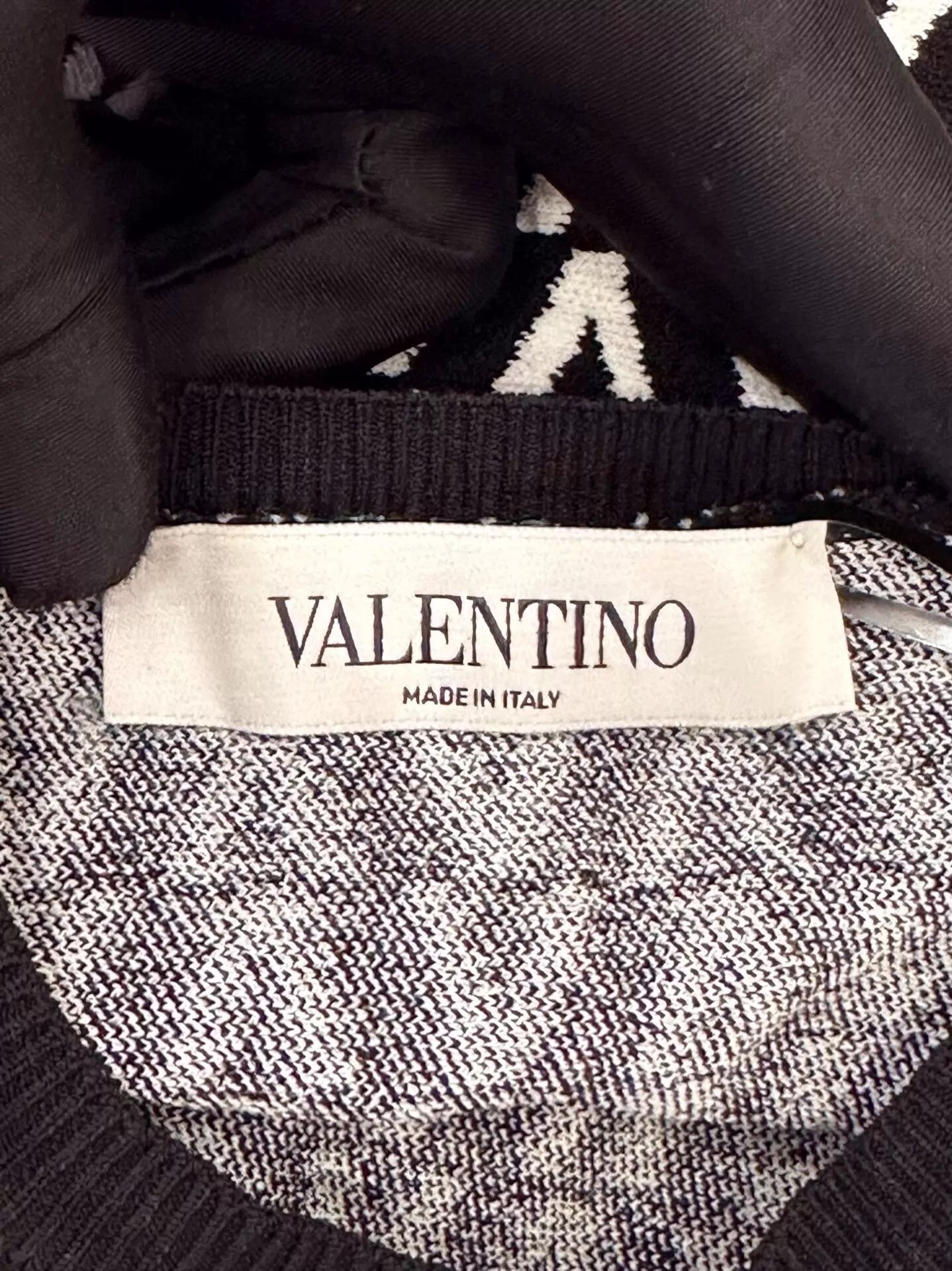 Valentino Valentino Women's B&W Colorblocked V-Logo Dress L Size L / US 10 / IT 46 - 5 Thumbnail