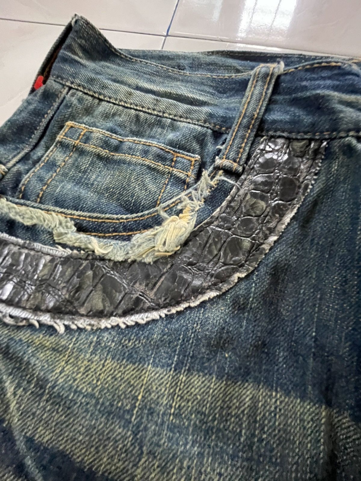 Japanese Brand × Tornado Mart Classical Elf Studded Leather Crafted Muddy Wash Denim Jeans Size US 30 / EU 46 - 17 Thumbnail
