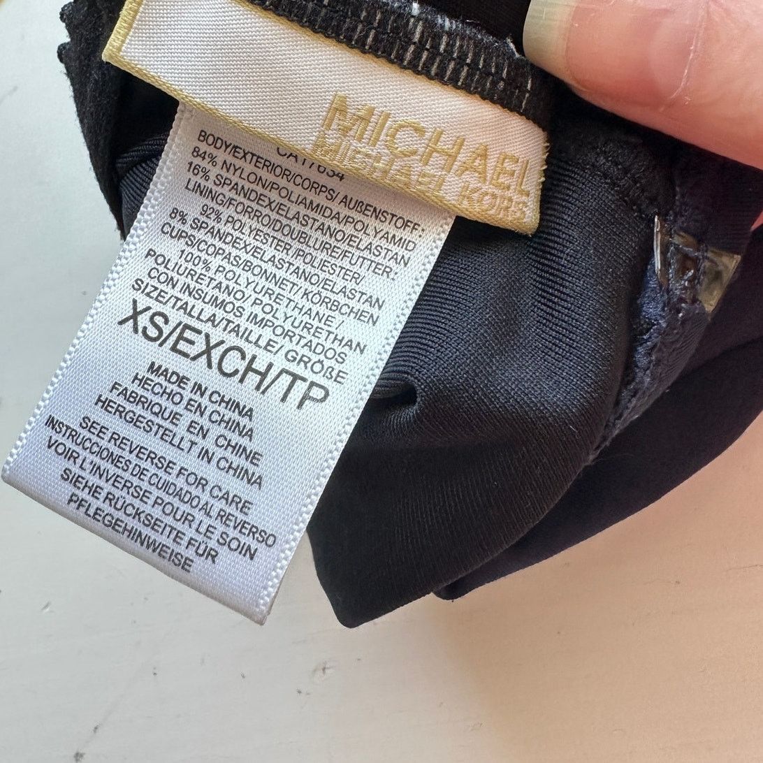 Michael Kors Michael Kors Navy Blue Halter Tankini Top XS Gold MK Logo Size XS / US 0-2 / IT 36-38 - 7 Thumbnail