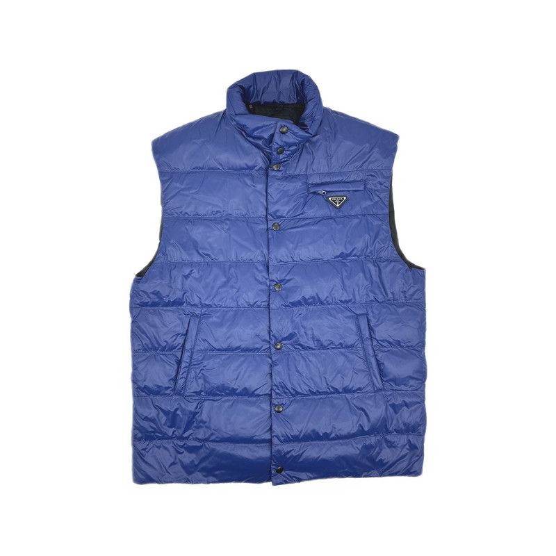 ジャケット・アウター prada triangle logo down vest navy Prada Prada - down vest navy dark blue puffer spring