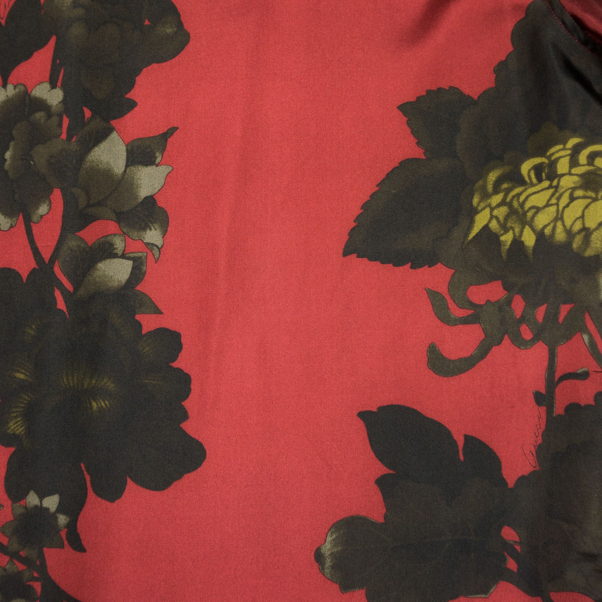 Gucci Gucci SS01 Red Silk Floral Shirt Size US M / EU 48-50 / 2 - 6 Thumbnail