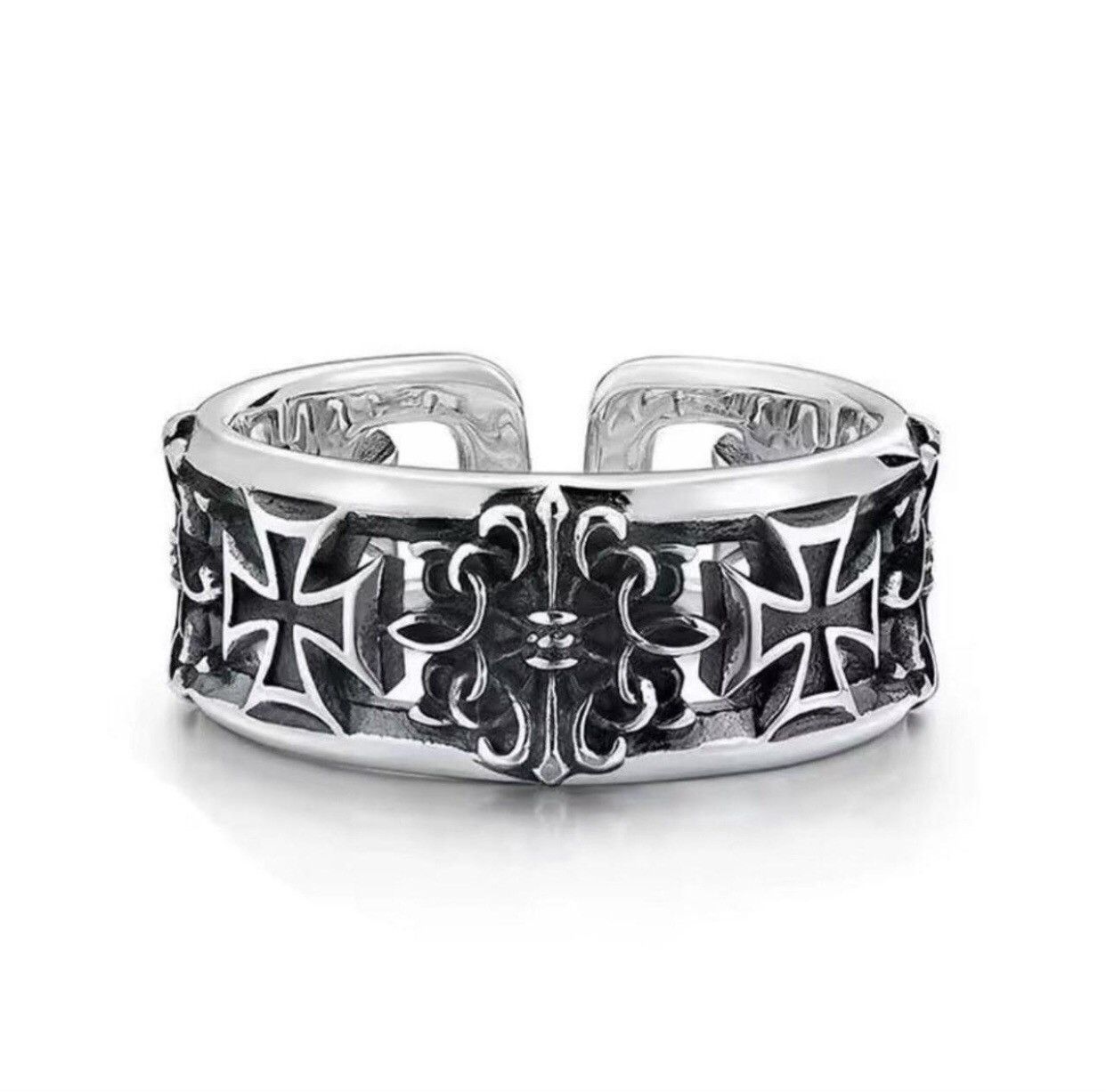 Other Silver retro adjustable ring Size ONE SIZE - 2 Thumbnail