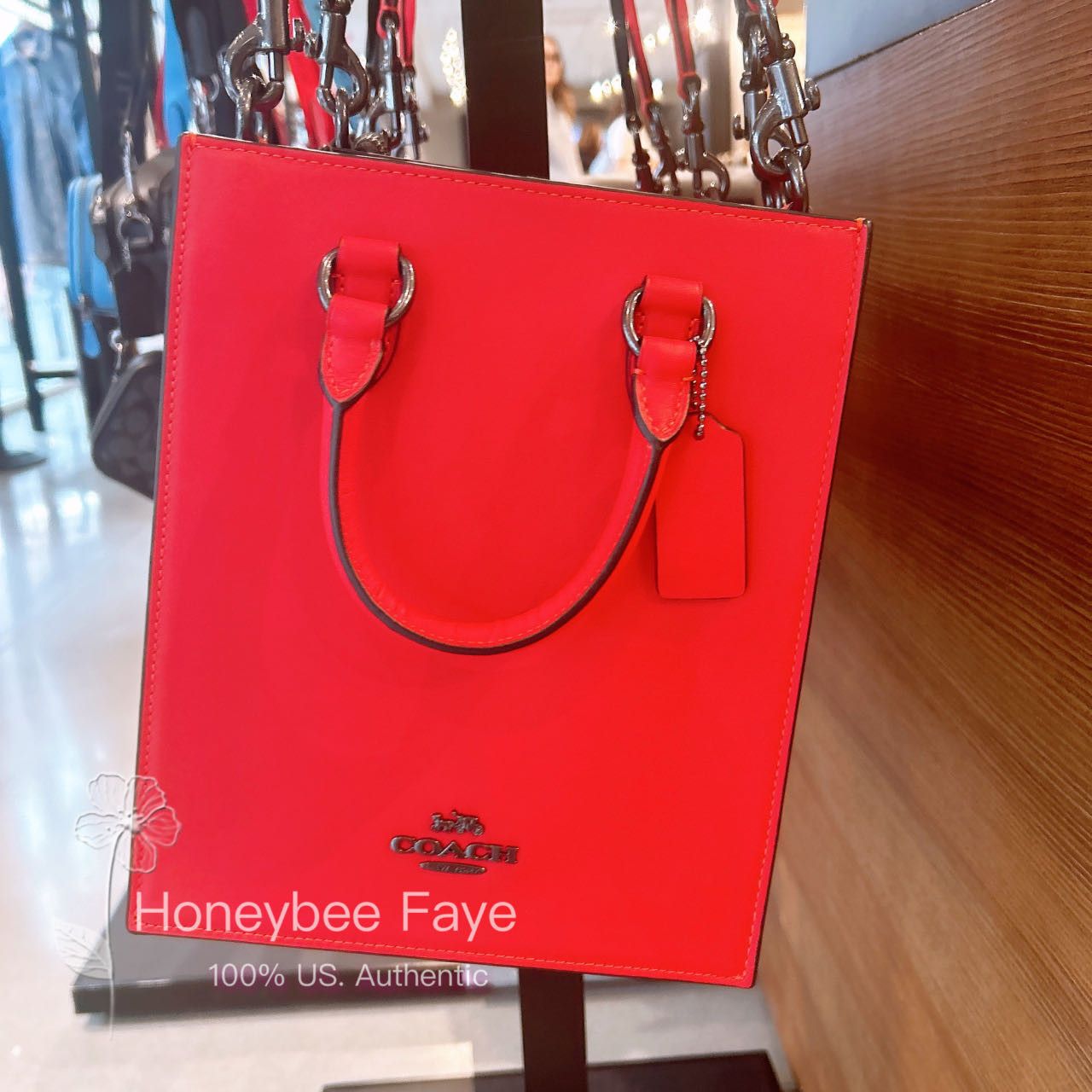 image of Coach Dylan Tote In Colorblock Signature Canvas Cp050 in Bright Poppy/Charcoal, Men's