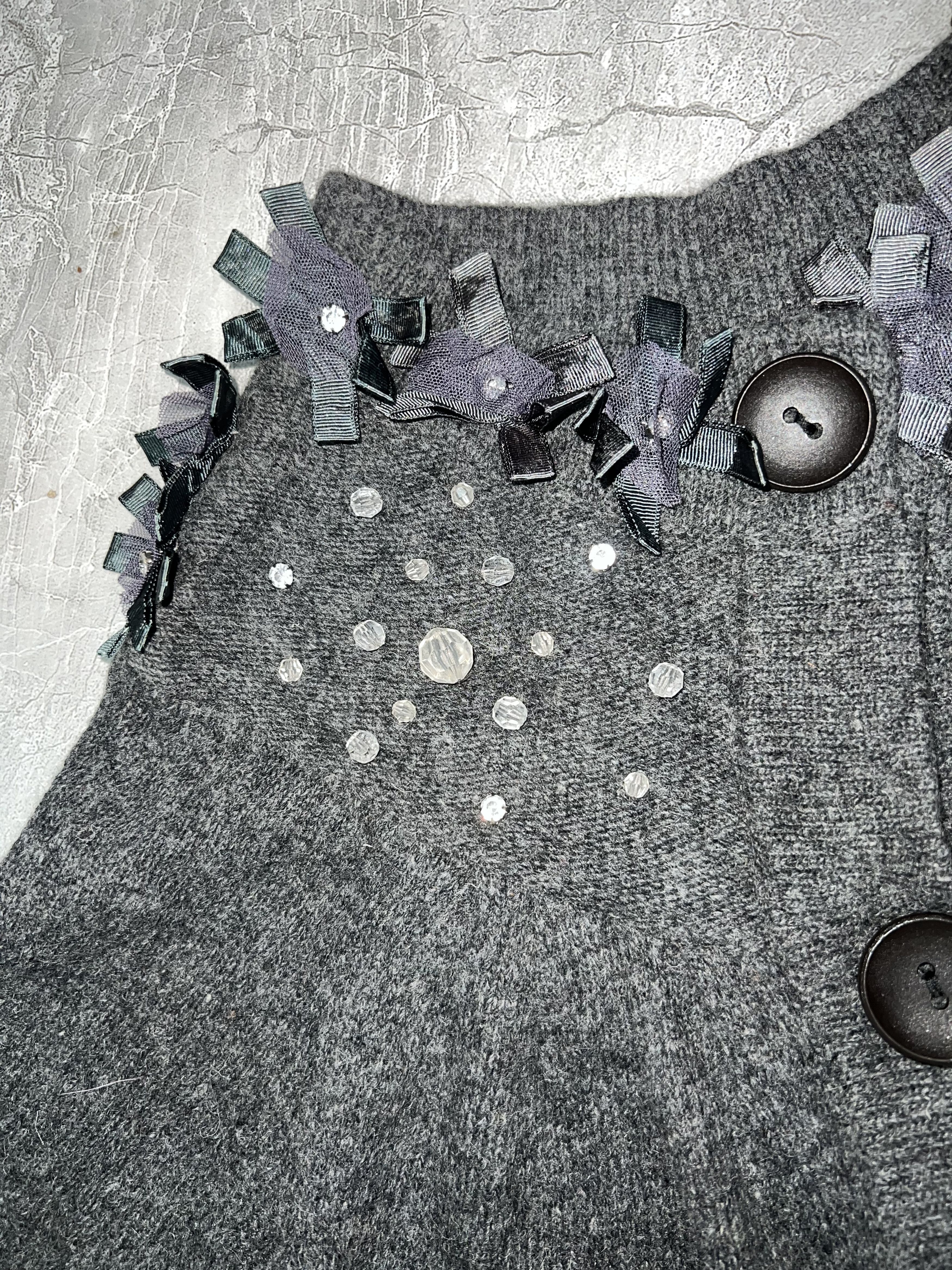 Japanese Brand Dark coquette button up knit top 🌸 Size M / US 6-8 / IT 42-44 - 11 Thumbnail