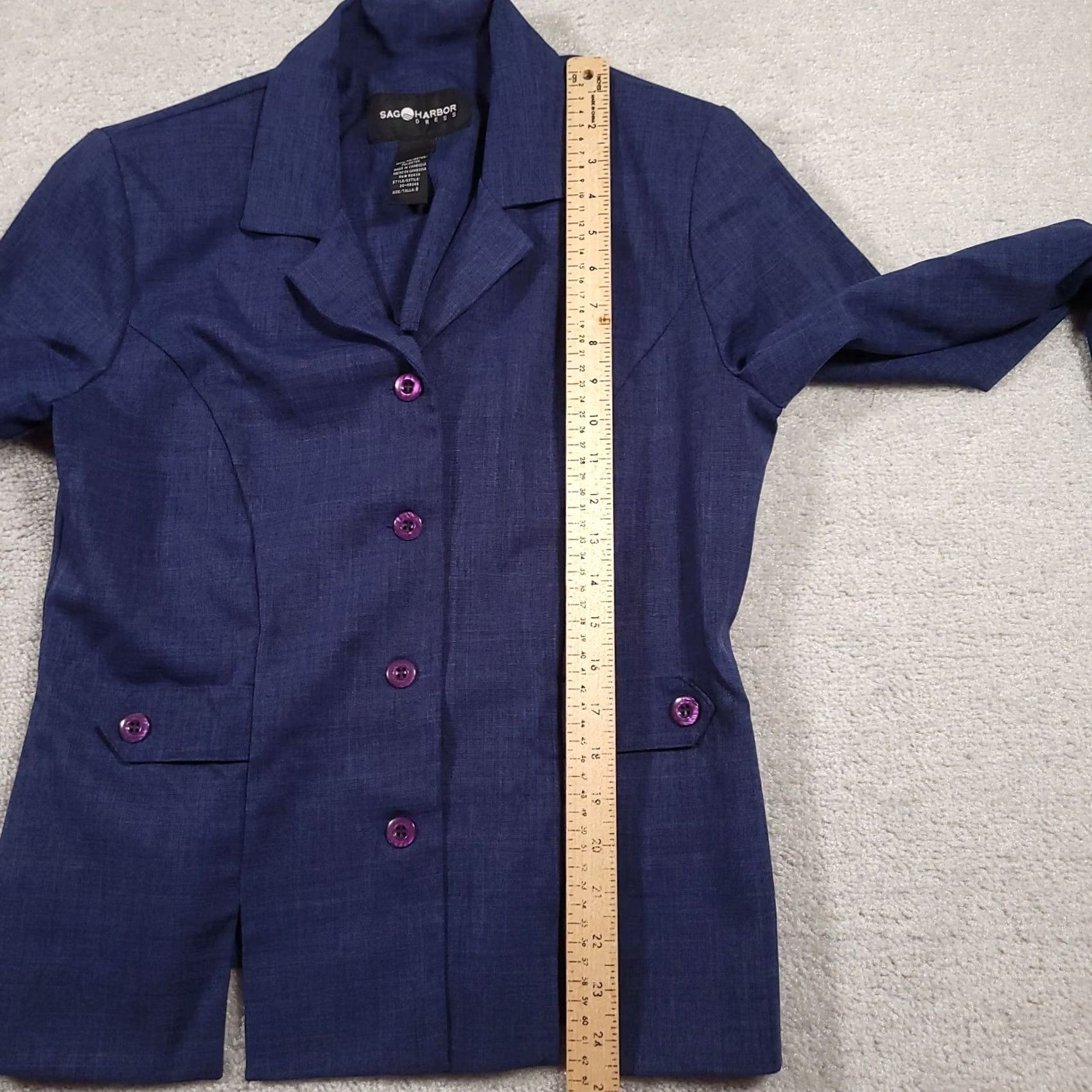 Vintage Sag Harbor Blazer Jacket Womens 8 Blue Career Design Pockets Blazer Jacket Size M / US 6-8 / IT 42-44 - 5 Thumbnail