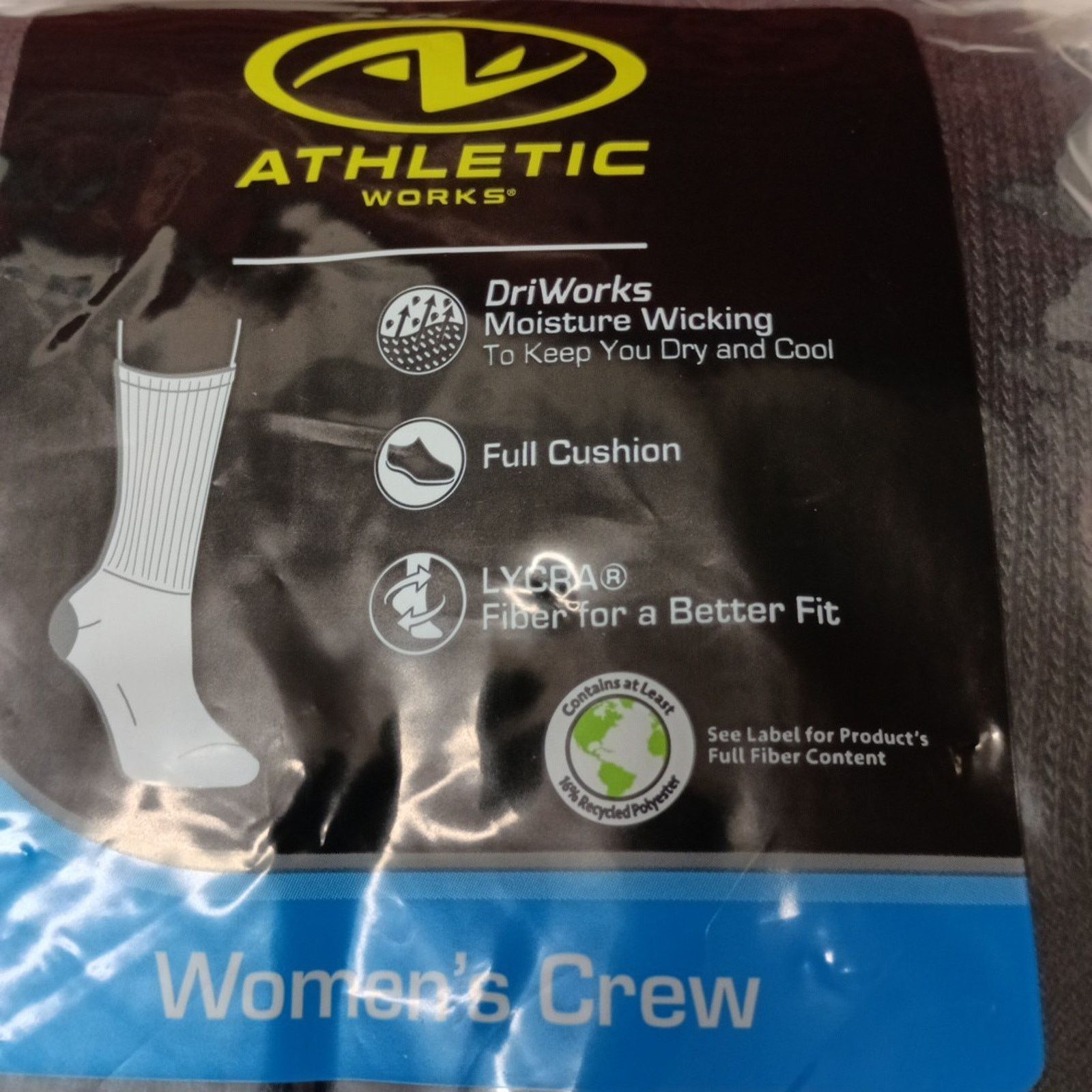 Athletic Works Athletic Works Women's Crew Socks 10 Pairs Shoe Size 8-12 Size ONE SIZE - 2 Thumbnail