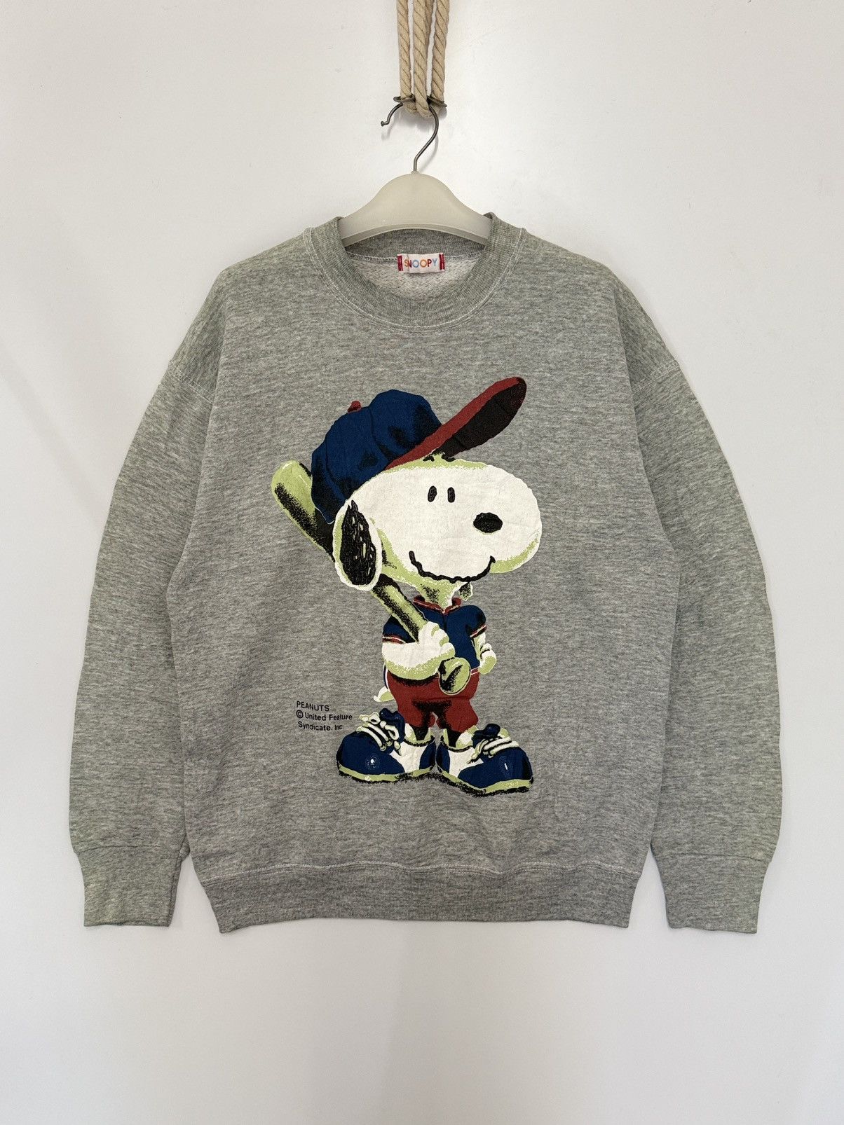 Peanuts 🔥 Vintage Snoopy Peanuts Baseball Sweatshirt in Grey Size US S / EU 44-46 / 1 - 1 Thumbnail