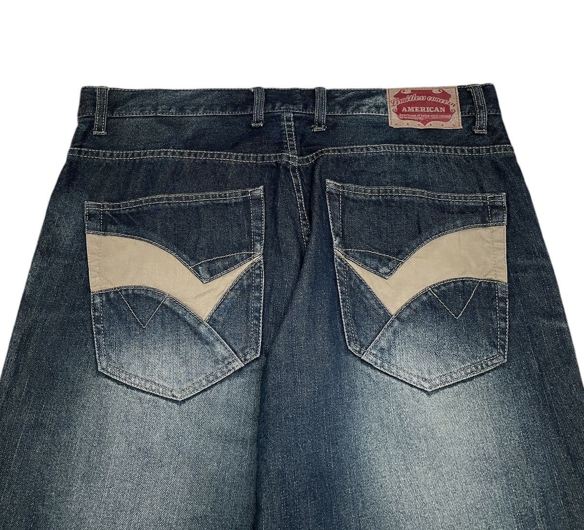 If Six Was Nine Rare Design Vintage Brand Amore Puro Baggy Jeans 1990s Size US 37 - 4 Thumbnail
