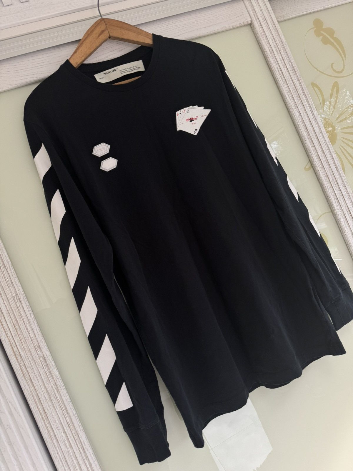 Off-White Off White x Virgil Abloh Hand Card Long Sleeve Tee Black Size US L / EU 52-54 / 3 - 6 Thumbnail