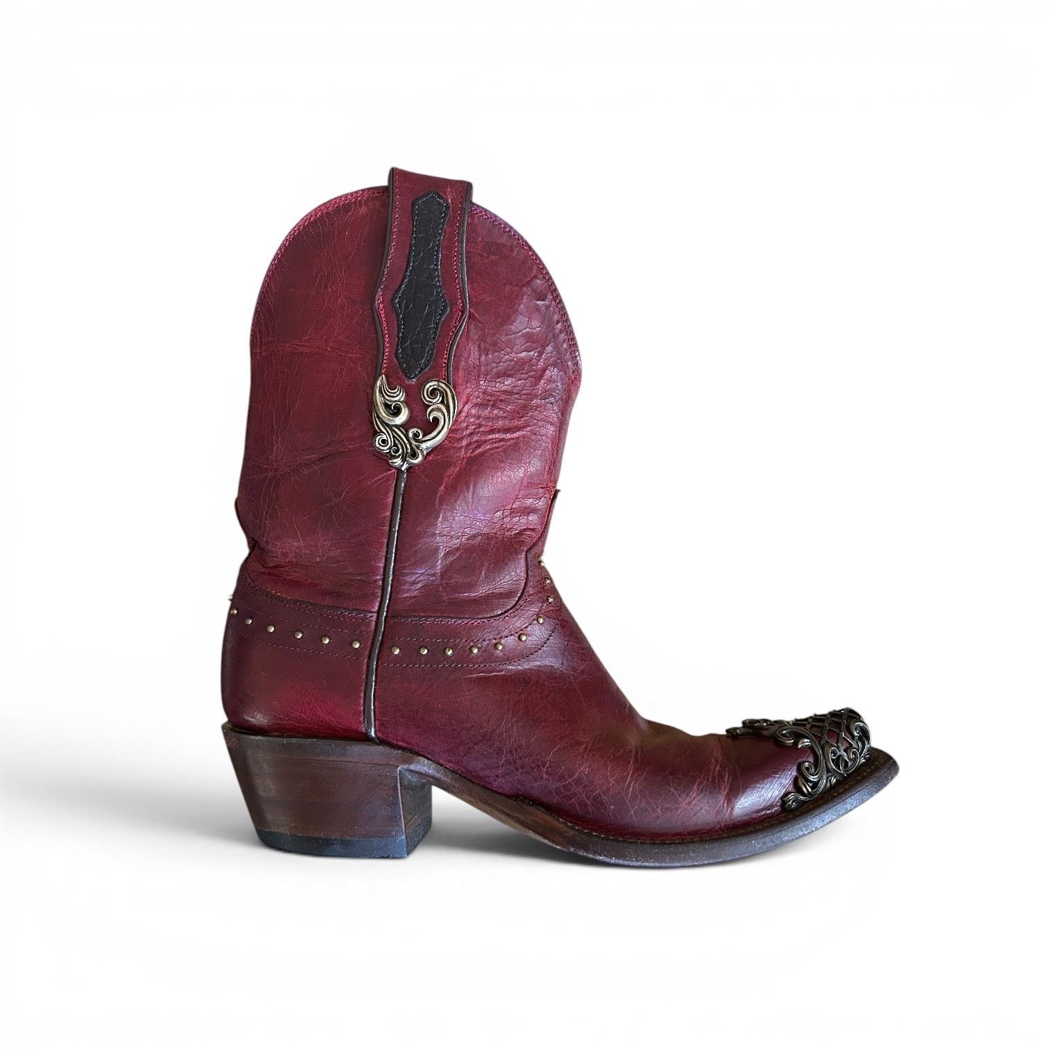 Lucchese Rare Lucchese Classic Filigree Brass Snip Toe Boot Sz 7 Size US 7 / IT 37 - 13 Thumbnail