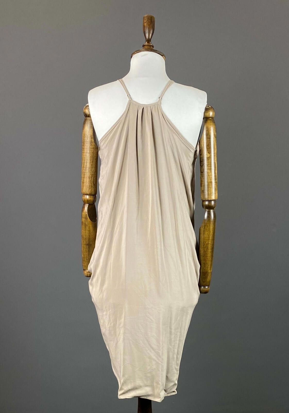 Designer Anine Bing Beige Silk Designer Open Shoulder Dress Size XS Size XS / US 0-2 / IT 36-38 - 4 Thumbnail