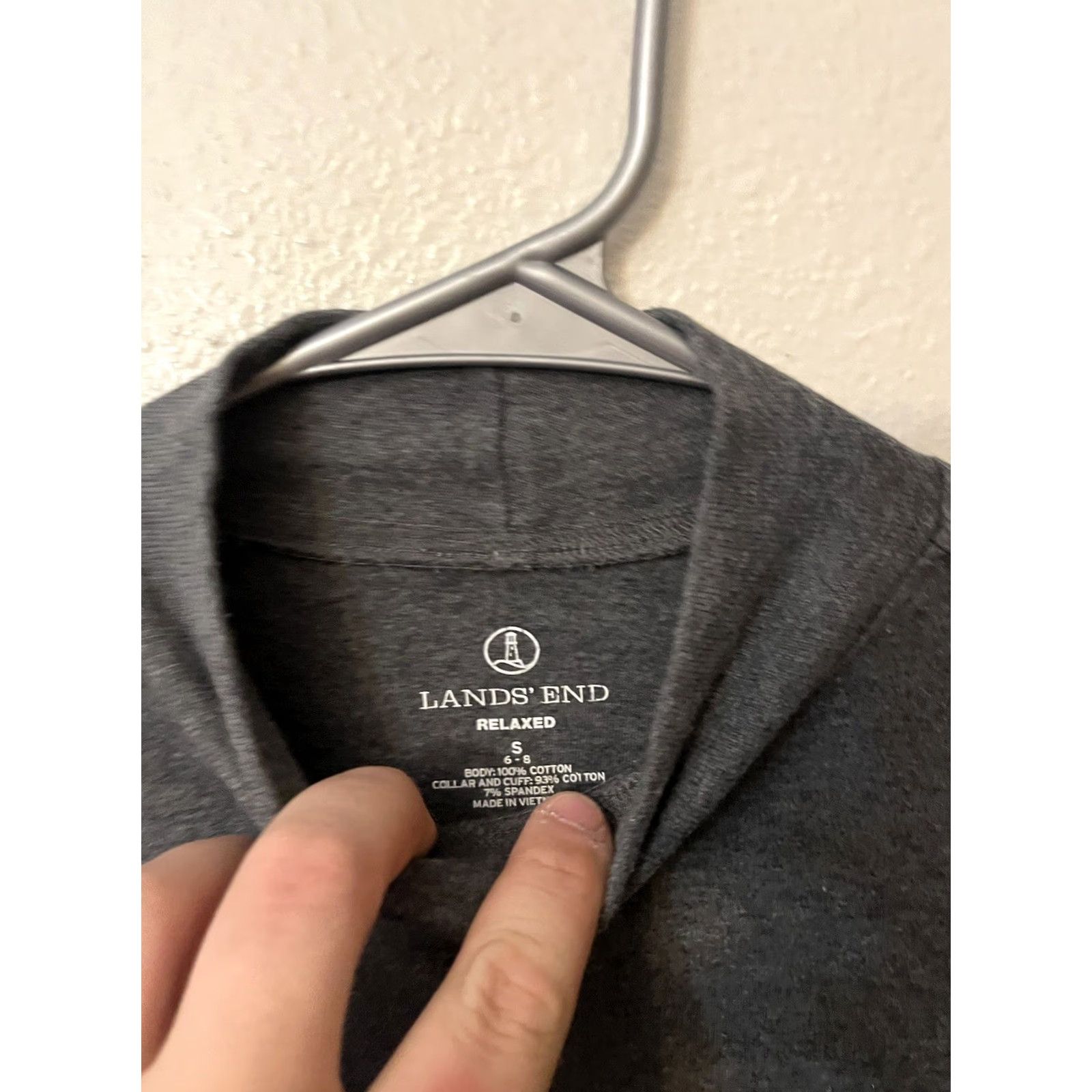 Lands' End Lands' End Women T-Shirt Gray Mock Neck Long Sleeve Casual, Small Size S / US 4 / IT 40 - 2 Thumbnail