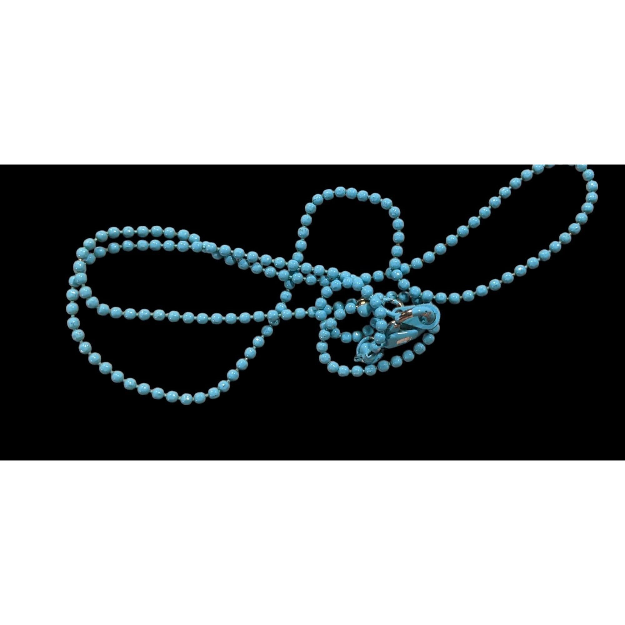 Other Minimalist Sky Blue Painted Ball Chain Necklace Size ONE SIZE - 5 Thumbnail