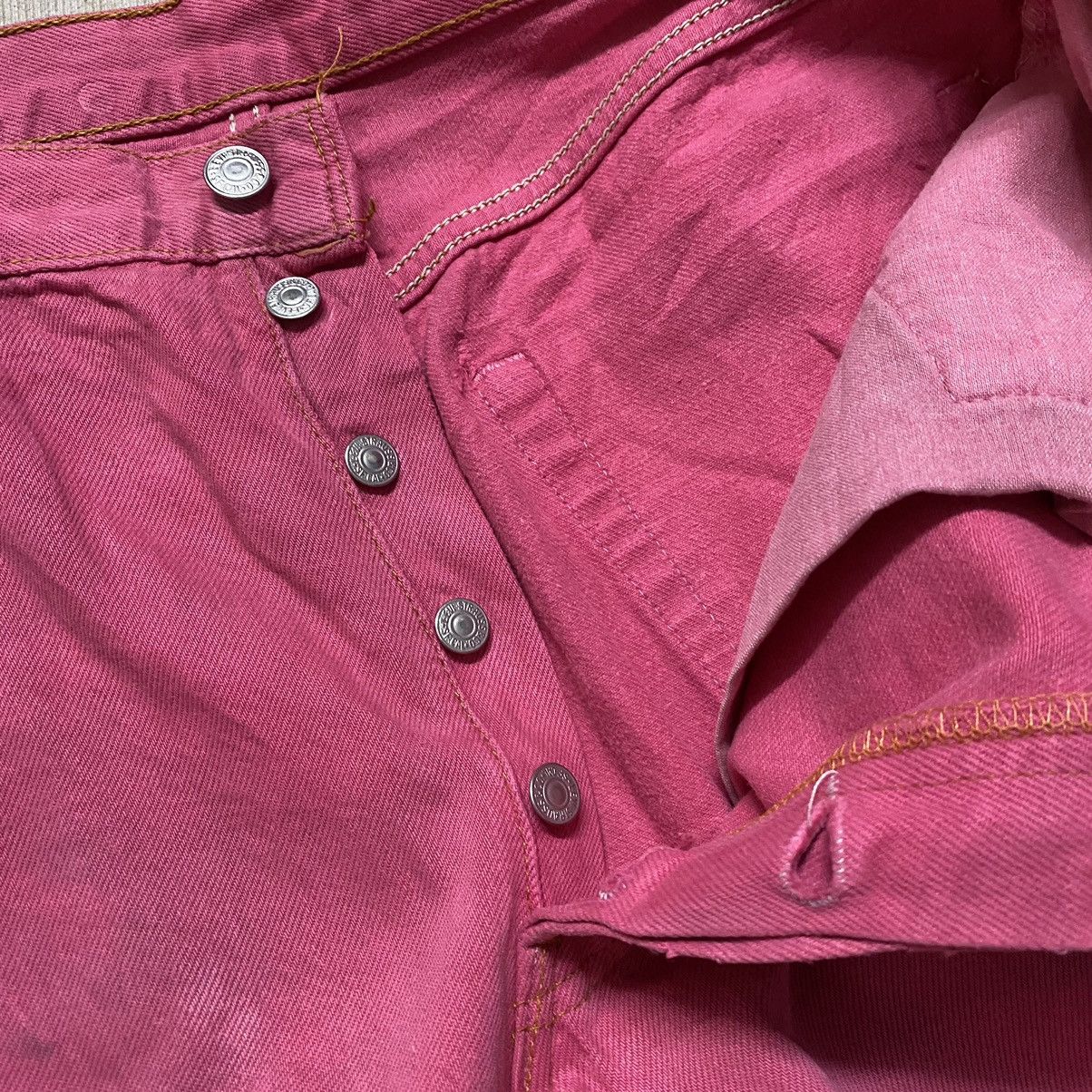 Levi's Vintage Levis 501xx Pink Denim Jeans Size US 32 / EU 48 - 20 Thumbnail