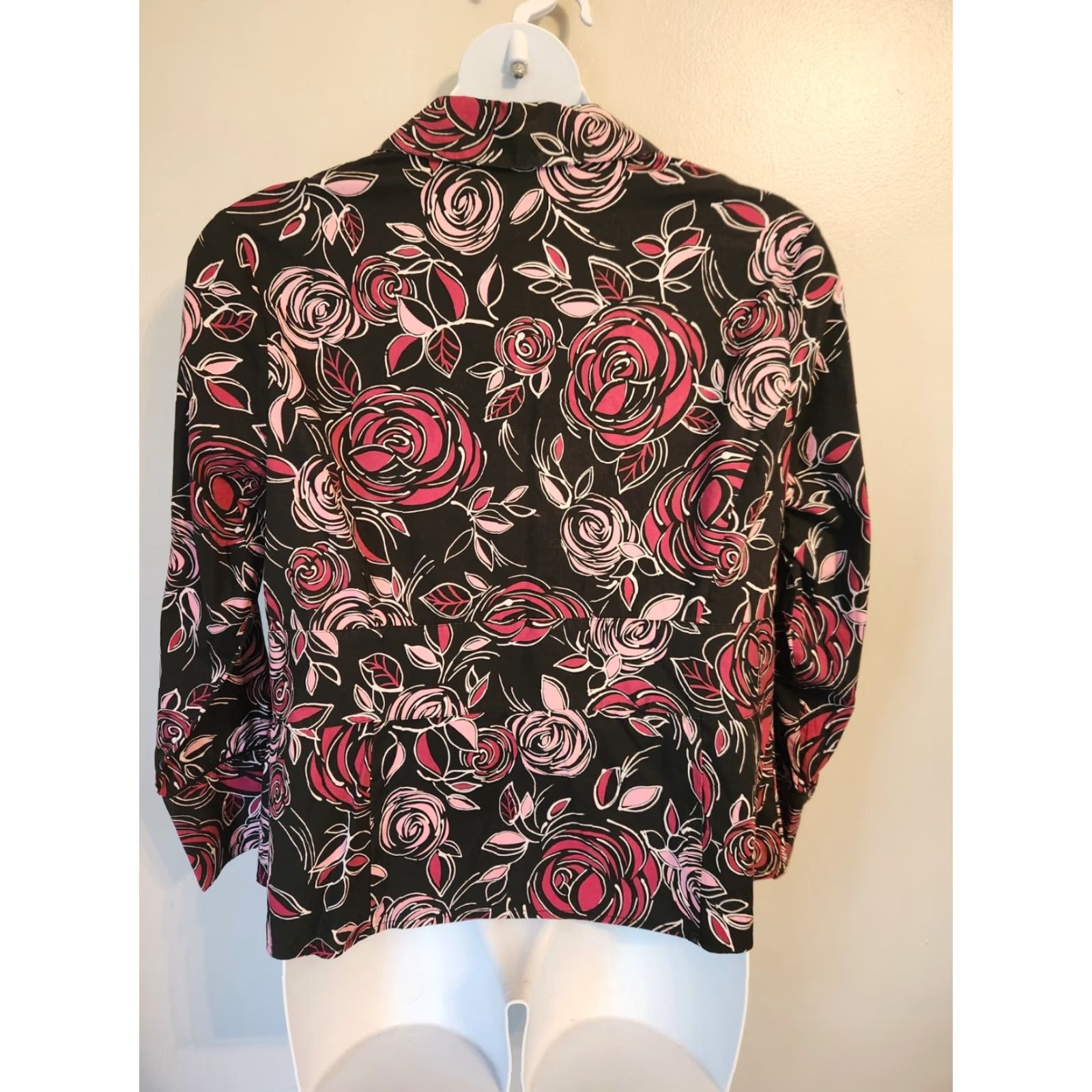 Vintage Lane Bryant Blouse Shirt 1X Plus Purple Floral Collared Long Sleeve Women's Blouse Shirt Size XL / US 12-14 / IT 48-50 - 5 Thumbnail