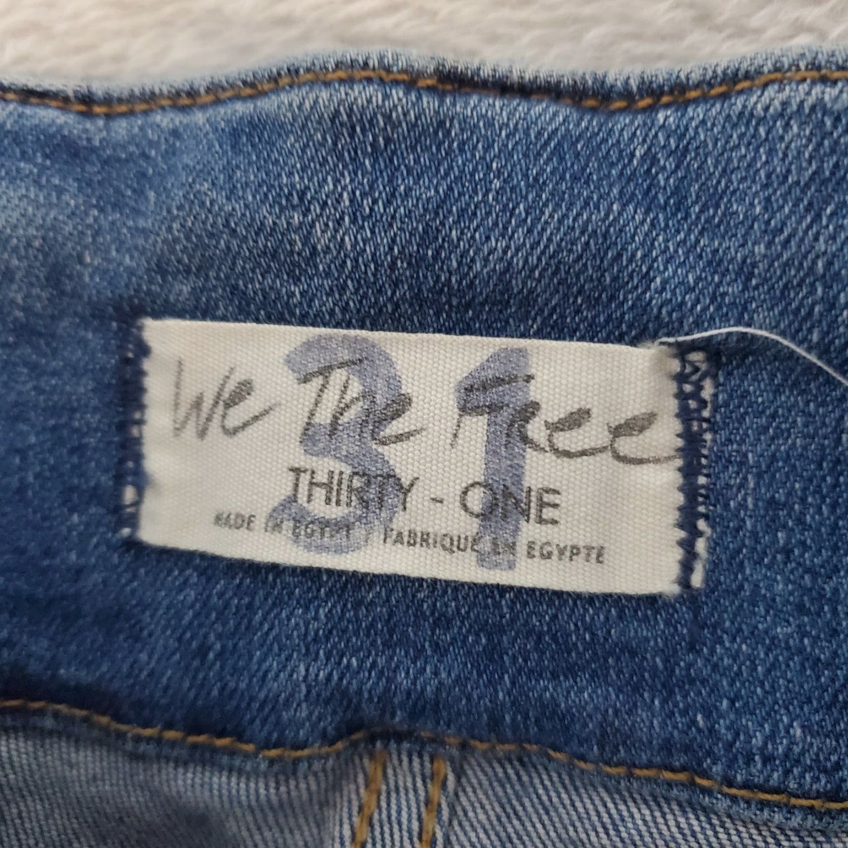 Vintage We the Free People Jayde Flare Jeans Sz 31 Boho Hippie Med Wash High Rise 28x31 Jeans Womens Regular Blue Size 24" / US 00 / IT 34 - 3 Thumbnail