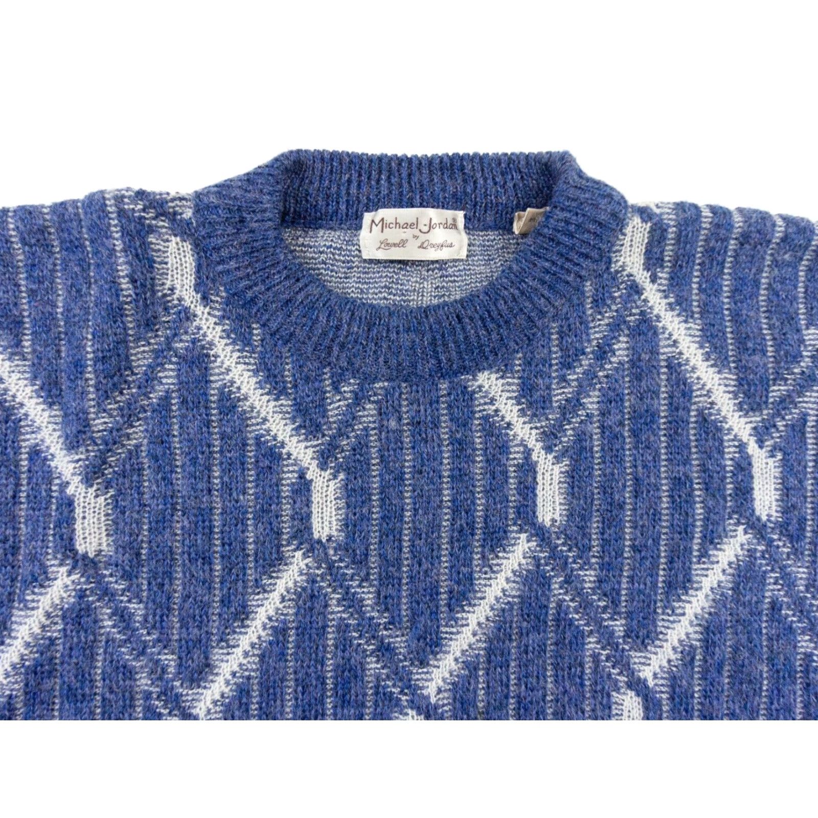 Vintage VINTAGE Michael Jordan Lowell Dreyfus Sweater Shirt Mens Large Blue Crew Neck Knit Pullover All Seasons Preppy 80s-90s Mens Size US L / EU 52-54 / 3 - 2 Thumbnail