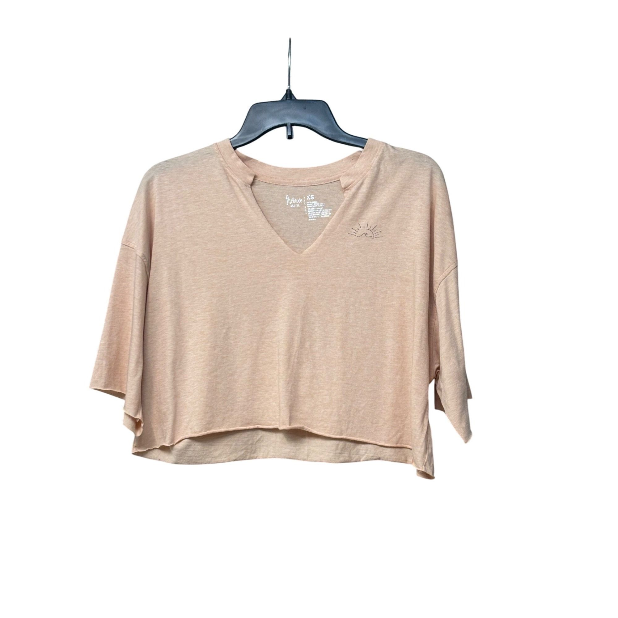 Other Flirtitude Terra Split Neck, Raw Hemline Cropped Tee, Blush, Size XS / US 0-2 / IT 36-38 - 10 Thumbnail