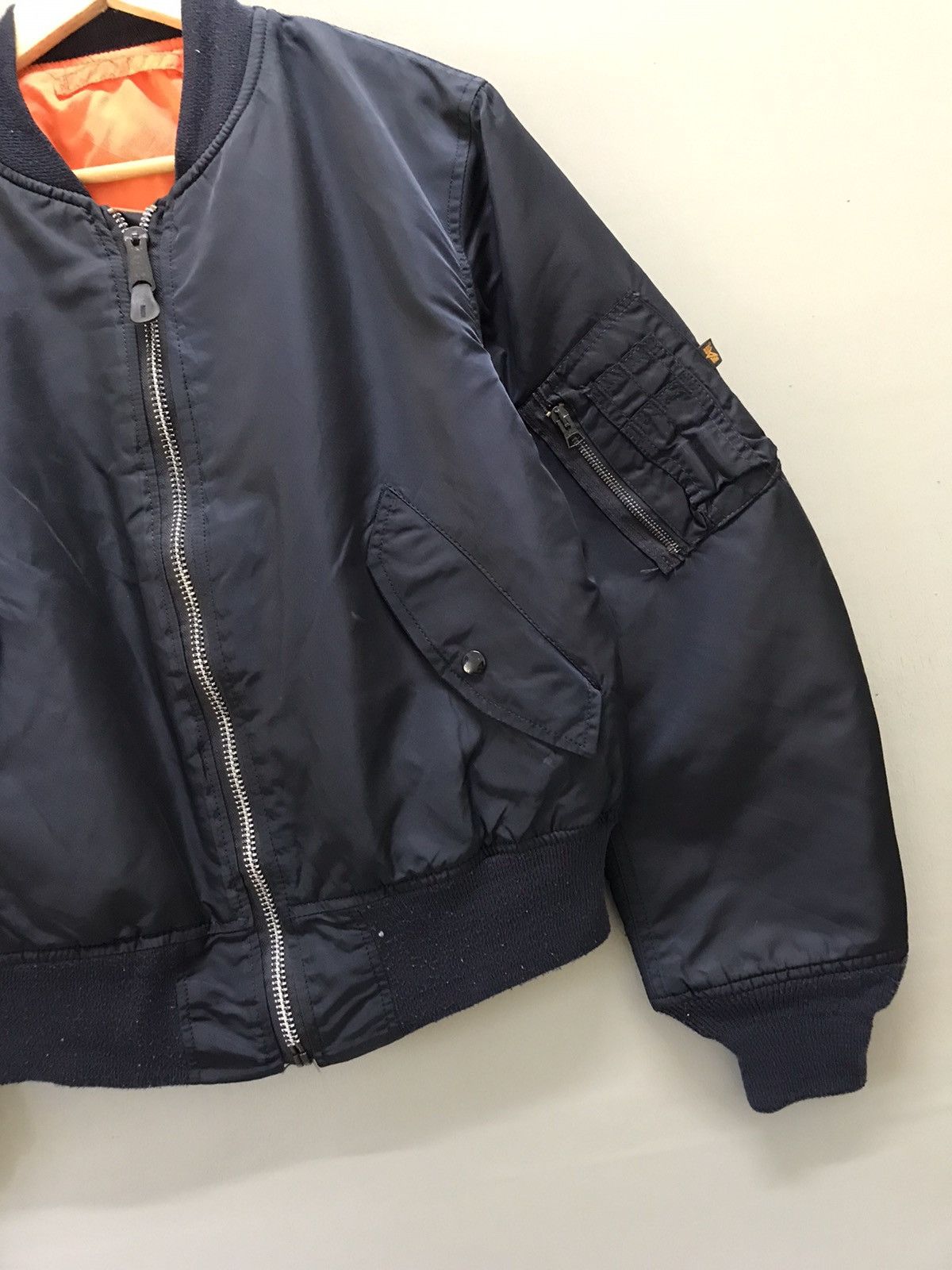 Alpha Industries Vintage Alpha Industries Leather Bomber MA-1 Jacket Size US M / EU 48-50 / 2 - 7 Thumbnail
