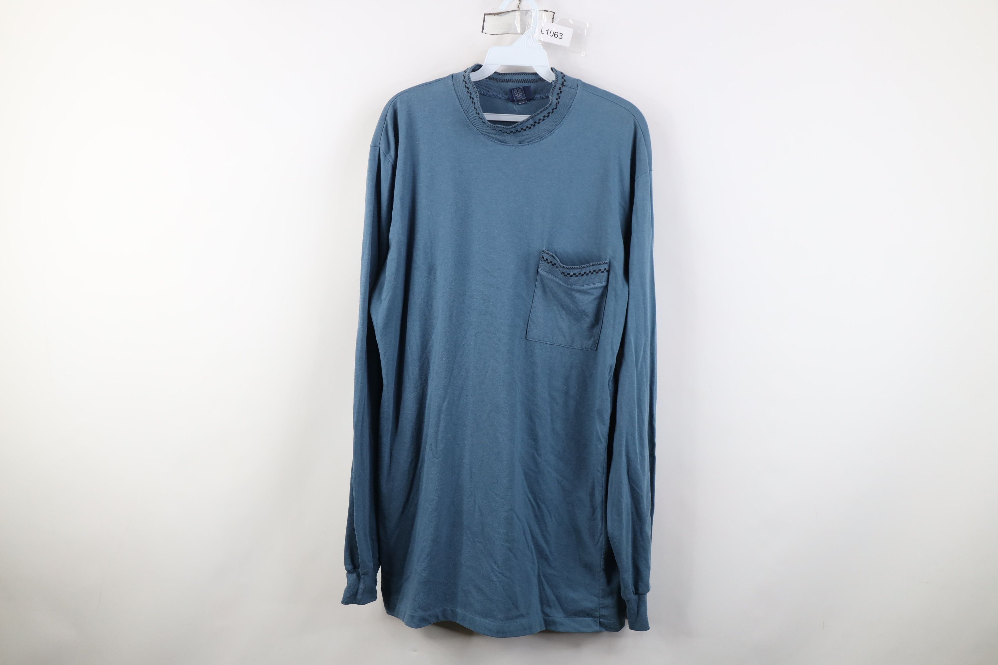 Vintage Vintage 90s Streetwear Mock Neck Long Sleeve T-Shirt USA Size US XL / EU 56 / 4 - 1 Thumbnail