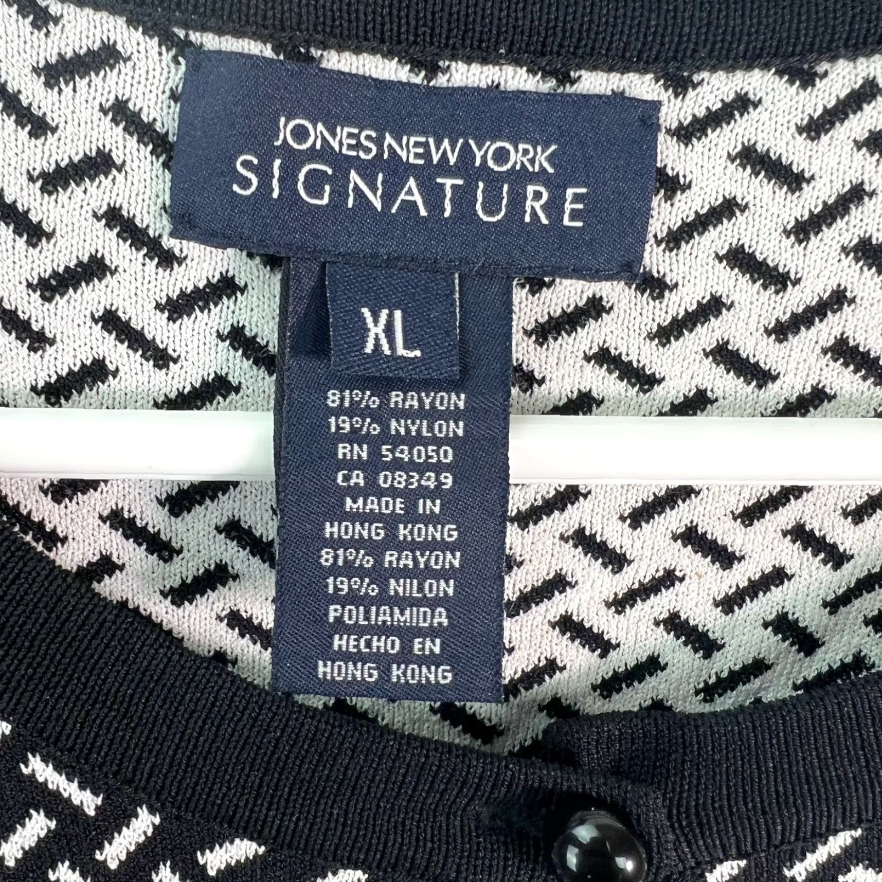 Jones New York Jones New York Signature Womens Cardigan 3/4 Sleeves Black XL Sweater Size XL / US 12-14 / IT 48-50 - 6 Thumbnail