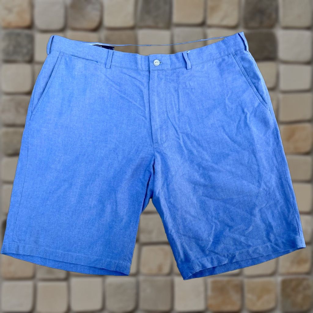 Polo Ralph Lauren VINTAGE Polo Ralph Lauren Men's Preston Short Chino 38 Blue 90s Preppy 10.5 Inseam Mens Size US M / EU 48-50 / 2 - 1 Thumbnail