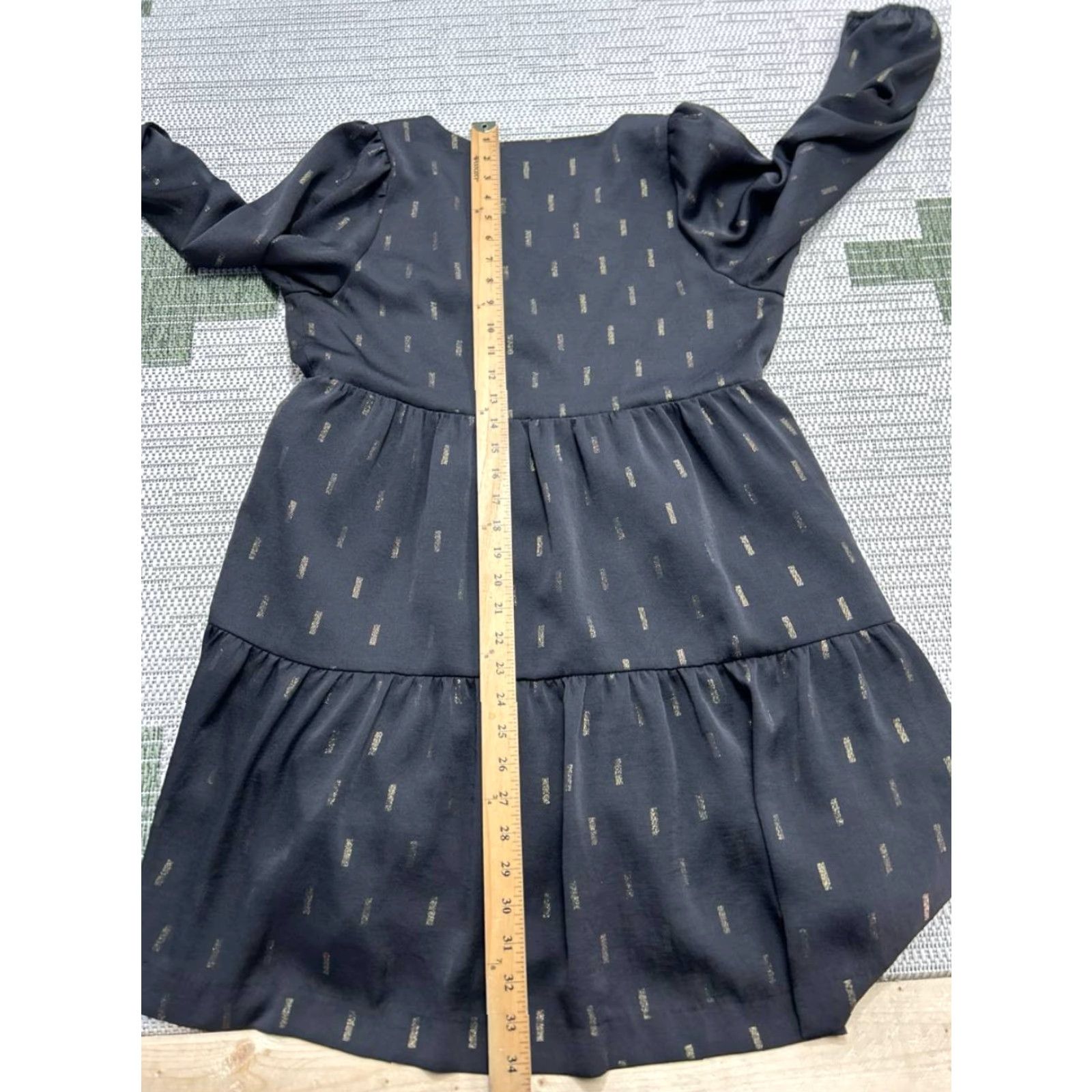 Madewell Madewell Dress Womens Medium Black Gold Blouson Size M / US 6-8 / IT 42-44 - 7 Thumbnail