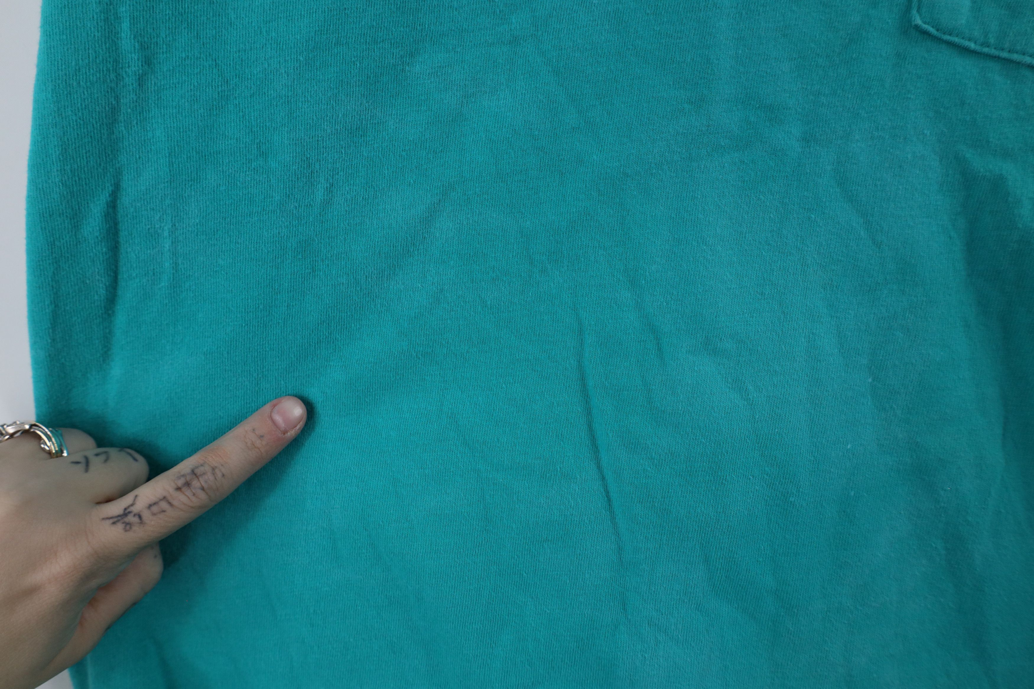 Vintage Vintage 90s Streetwear Blank Pocket T-Shirt Teal Cotton USA Size US M / EU 48-50 / 2 - 5 Thumbnail