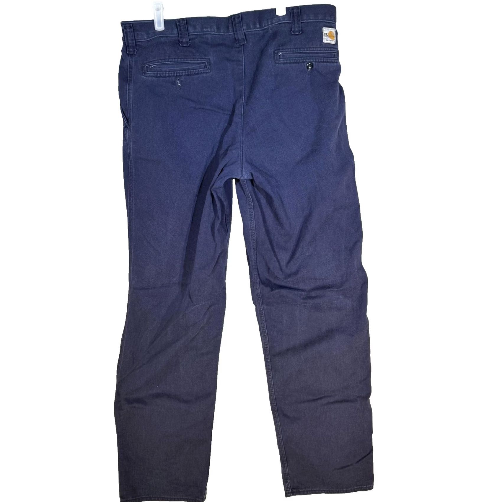 Carhartt VINTAGE Carhartt Pants Mens 36x36 Blue Flame-Resistant FR Workwear Chino Twill CAT 2 Size US 36 / EU 52 - 2 Thumbnail