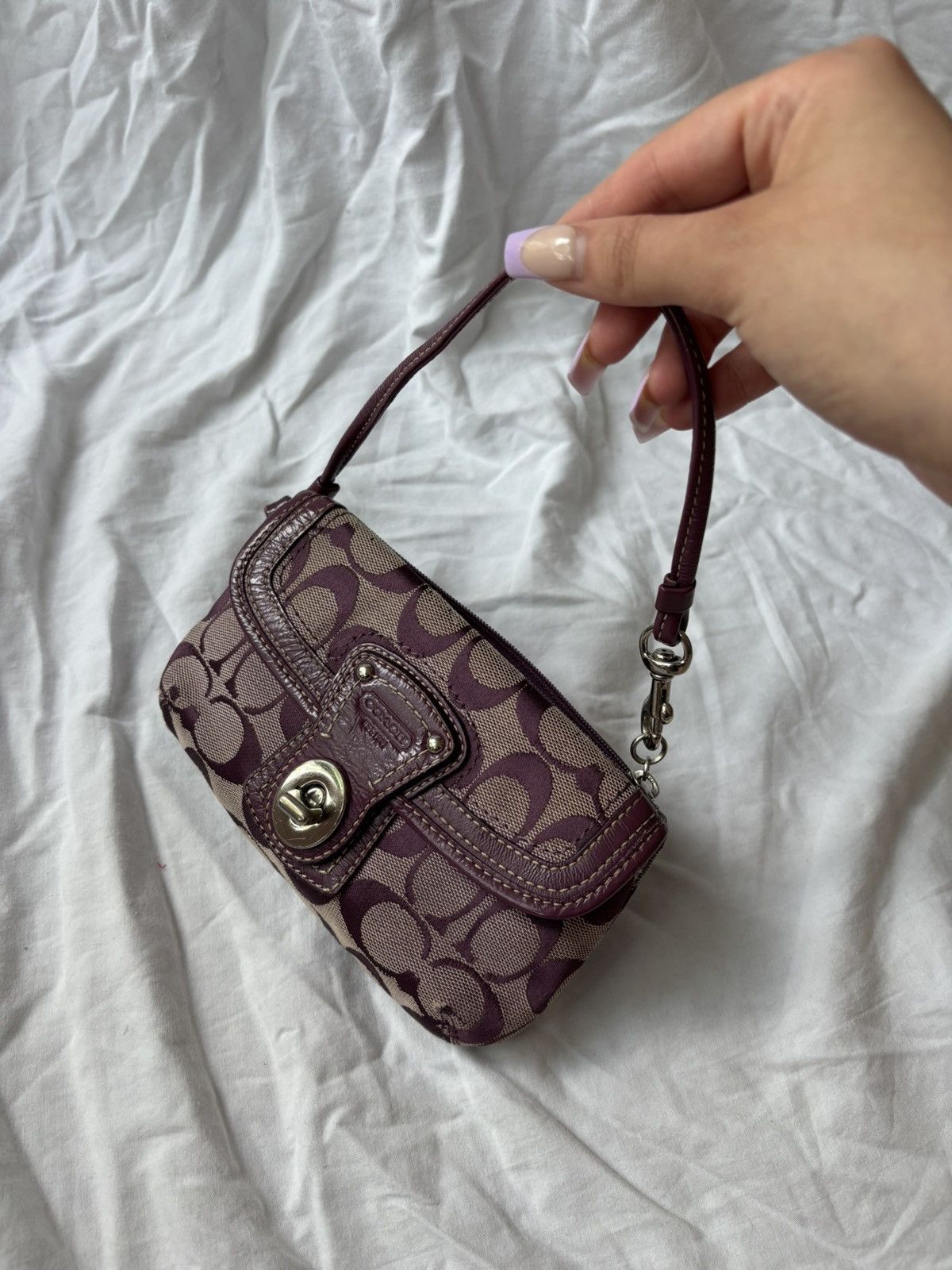 バッグ Coach Signature Shoulder bag y2k Purple Vintage Coach Y2K 